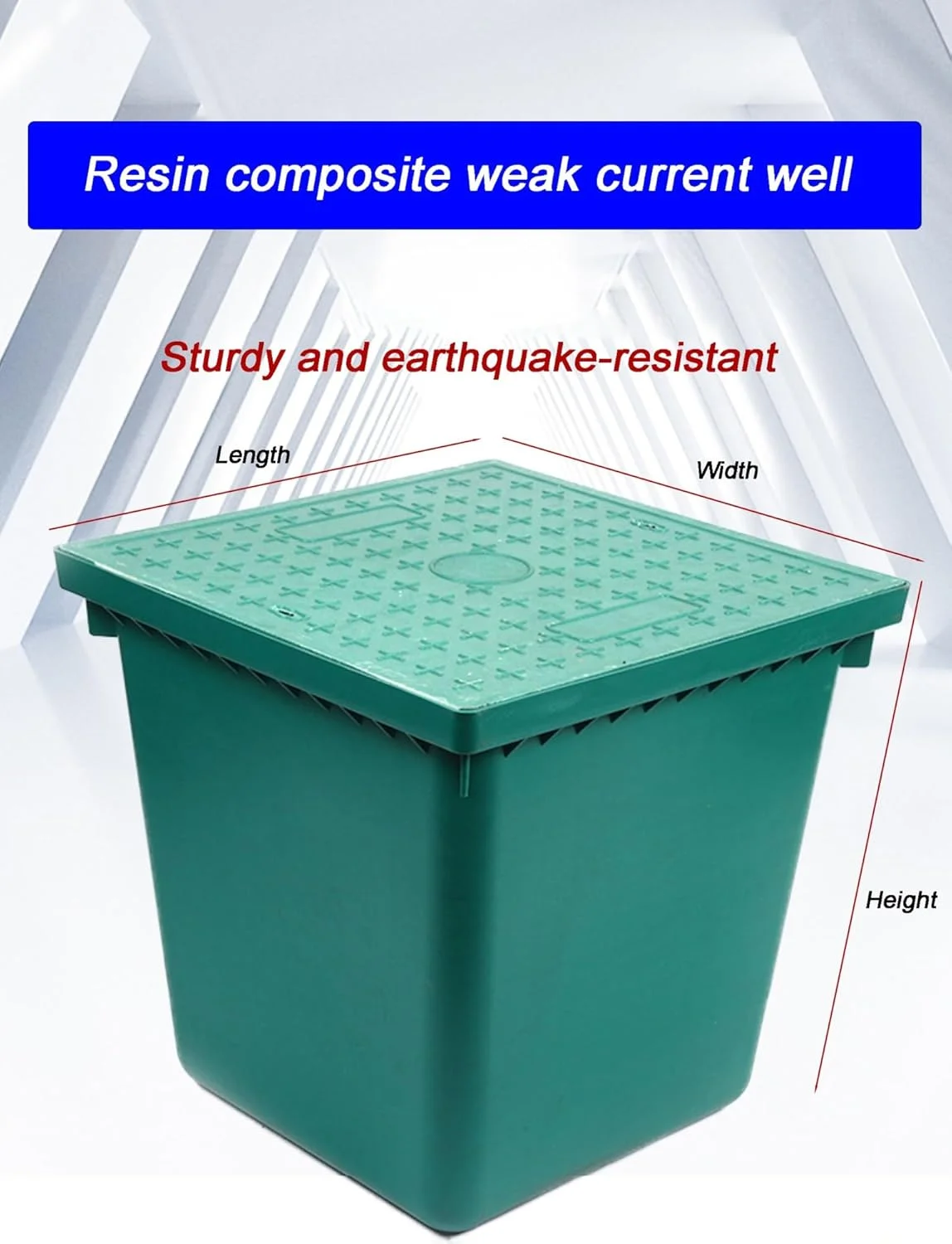 جعبه اتصال برق زیرزمینی، جعبه اتصال باز زیرزمینی برای اتصالات سیم کشی برق در فضای باز (50x50x50 سانتی متر)