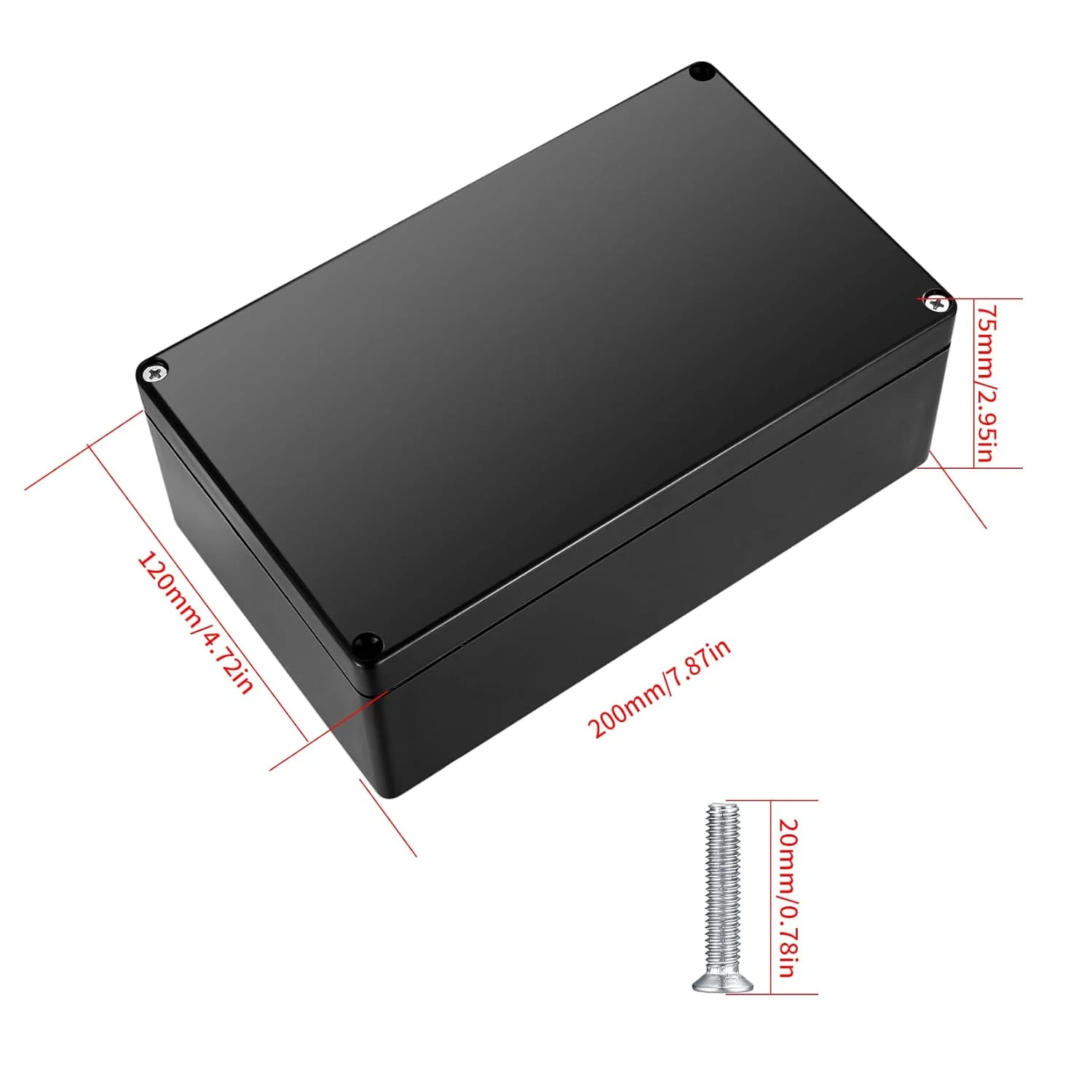 جعبه تقسیم ضد آب، جعبه پروژه الکتریکی IP65، جعبه توزیع، ضد گرد و غبار، ضد آب و هوا، جعبه توزیع محفظه کابل ABS برای کابل الکترونیکی داخلی و خارجی (مشکی 20 x 12 x 7.5 سانتی متر) جعبه تقسیم ضد آب، جعبه پروژه الکتریکی IP65، جعبه توزیع، ضد گرد و غبار، ضد آب و هوا، جعبه توزیع محفظه کابل ABS برای کابل الکترونیکی داخلی و خارجی (مشکی 20 x 12 x 7.5 سانتی متر)