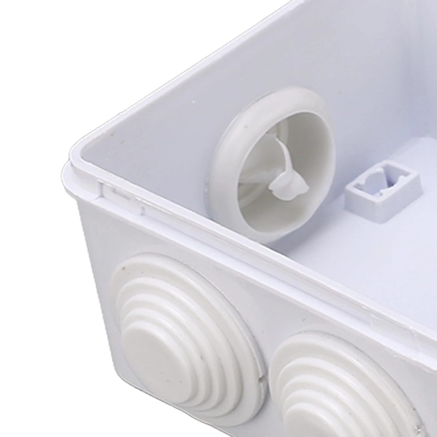 جعبه تقسیم برق 2 عددی پلاستیکی ABS IP55 ضد آب با سوراخ رزرو شده برای اتصالات تجهیزات الکتریکی