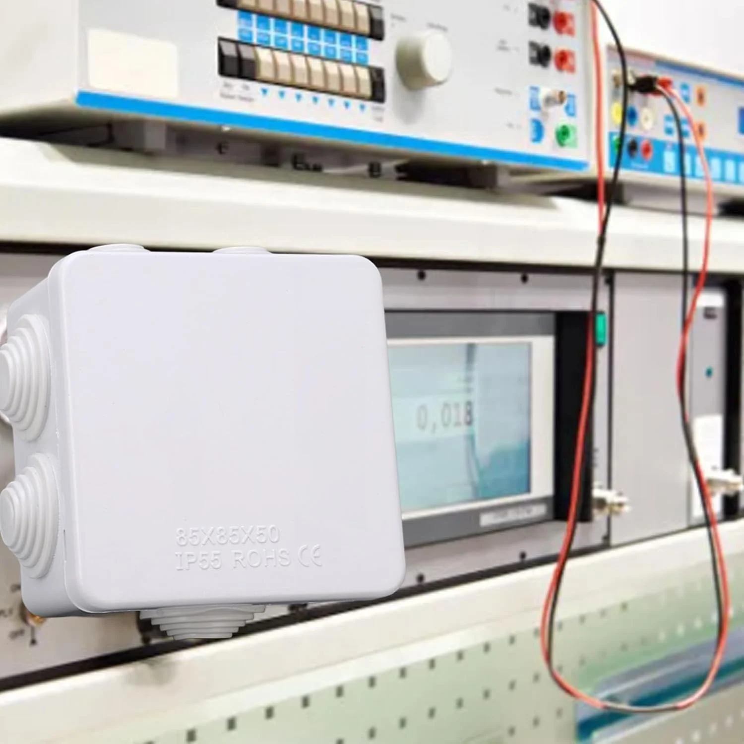 جعبه تقسیم برق 2 عددی پلاستیکی ABS IP55 ضد آب با سوراخ رزرو شده برای اتصالات تجهیزات الکتریکی