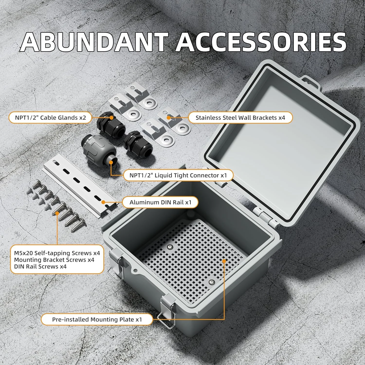 جعبه اتصال برق بیرونی Joinfworld، پلاستیکی ضد آب IP67، جعبه پروژه ضد آب، محفظه Nema برای الکترونیک وای فای، شبکه خورشیدی با قفل استیل ضد زنگ، اندازه داخلی 13x13x8.4 سانتی متر