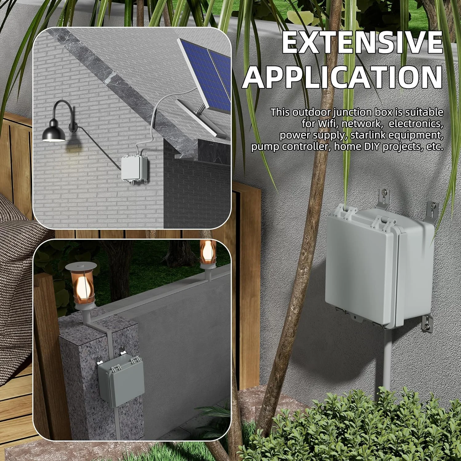 جعبه اتصال برق بیرونی Joinfworld، پلاستیکی ضد آب IP67، جعبه پروژه ضد آب، محفظه Nema برای الکترونیک وای فای، شبکه خورشیدی با قفل استیل ضد زنگ، اندازه داخلی 13x13x8.4 سانتی متر