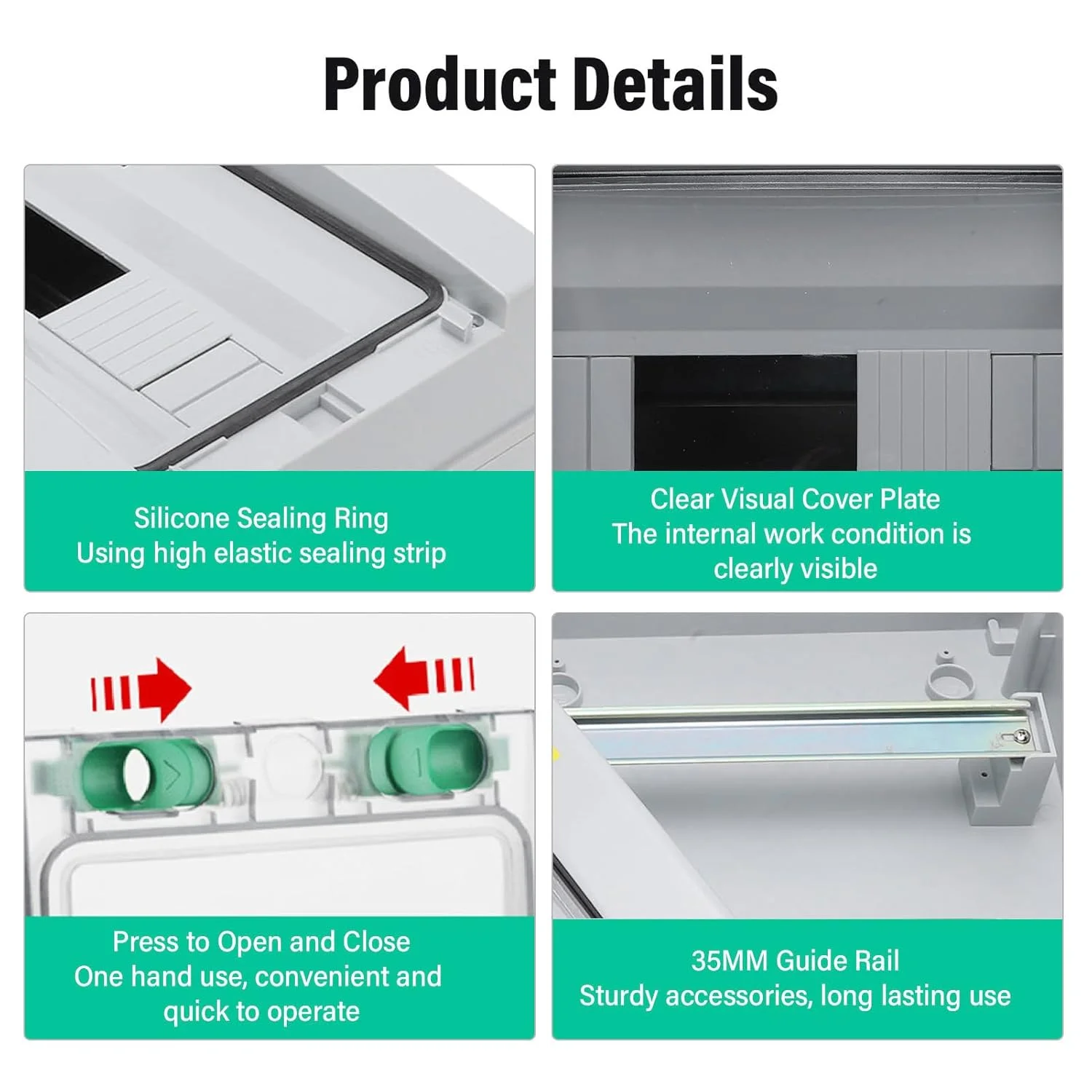 جعبه تقسیم برق سوراندی، جعبه فیوز پلاستیکی ABS با قفل، پوشش شفاف برای کارگاه های صنعتی