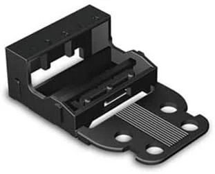 نگهدارنده نصب - برای بلوک های ترمینال 5 سیمه - سری 221 - 4 متر مربع - با پایه نصب فشاری برای نصب عمودی - مشکی