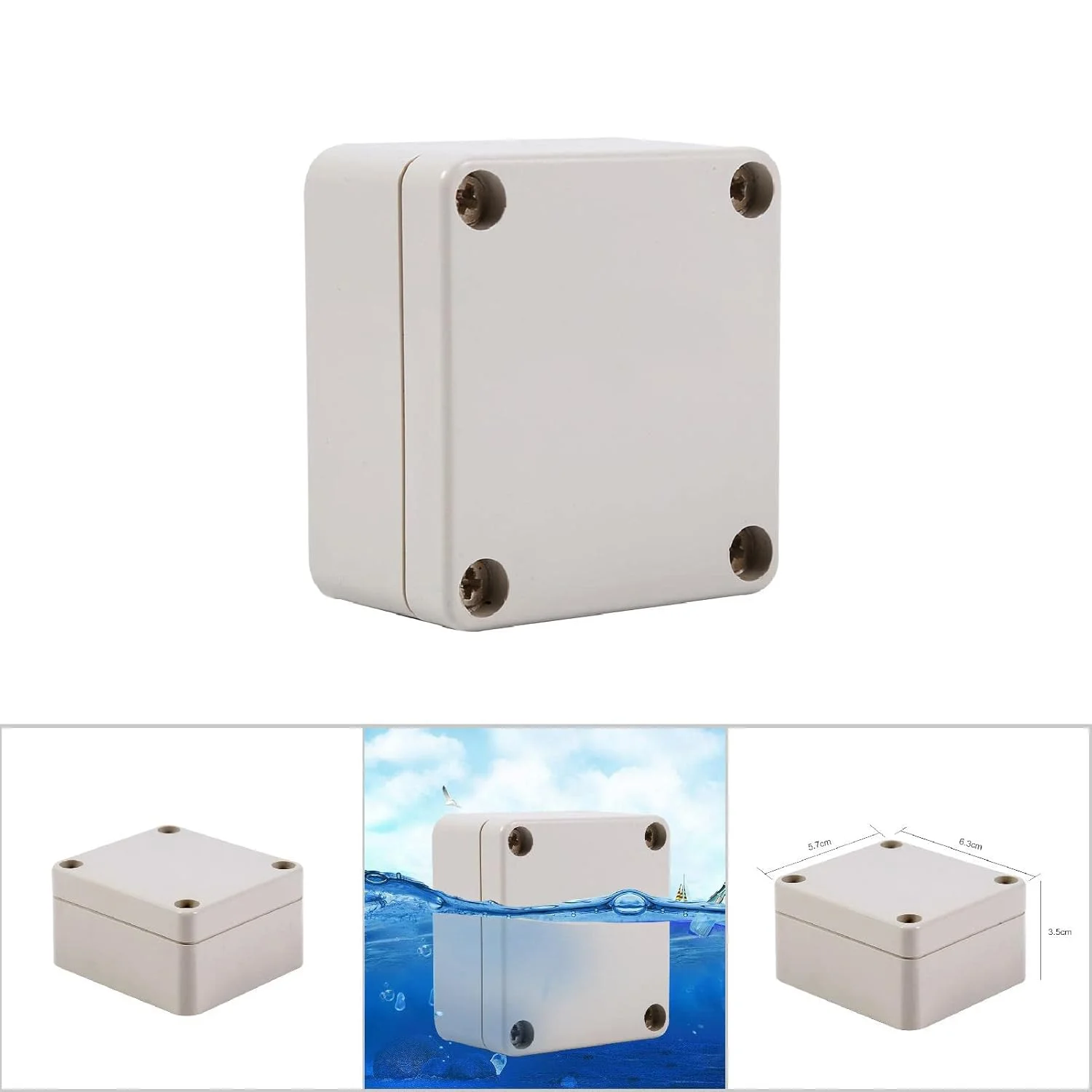 جعبه تقسیم ضد آب، جعبه پروژه محفظه پلاستیکی ABS در فضای باز برای کاربردهای الکتریکی (65 * 60 * 35 میلی متر) جعبه تقسیم ضد آب، جعبه پروژه محفظه پلاستیکی ABS در فضای باز برای کاربردهای الکتریکی (65 * 60 * 35 میلی متر)