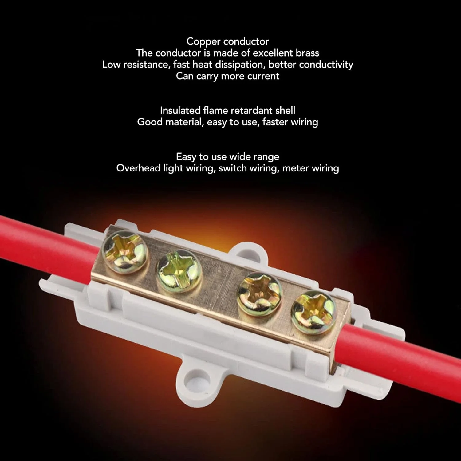 بلوک ترمینال رِنگو برای اتصال کابل سیم برق پرقدرت، 5 عدد کانکتور کابل سیم برق پرقدرت با تثبیت دو پیچ 100 آمپر 1000 ولت خود خاموش شونده برای سیم کشی کنتور