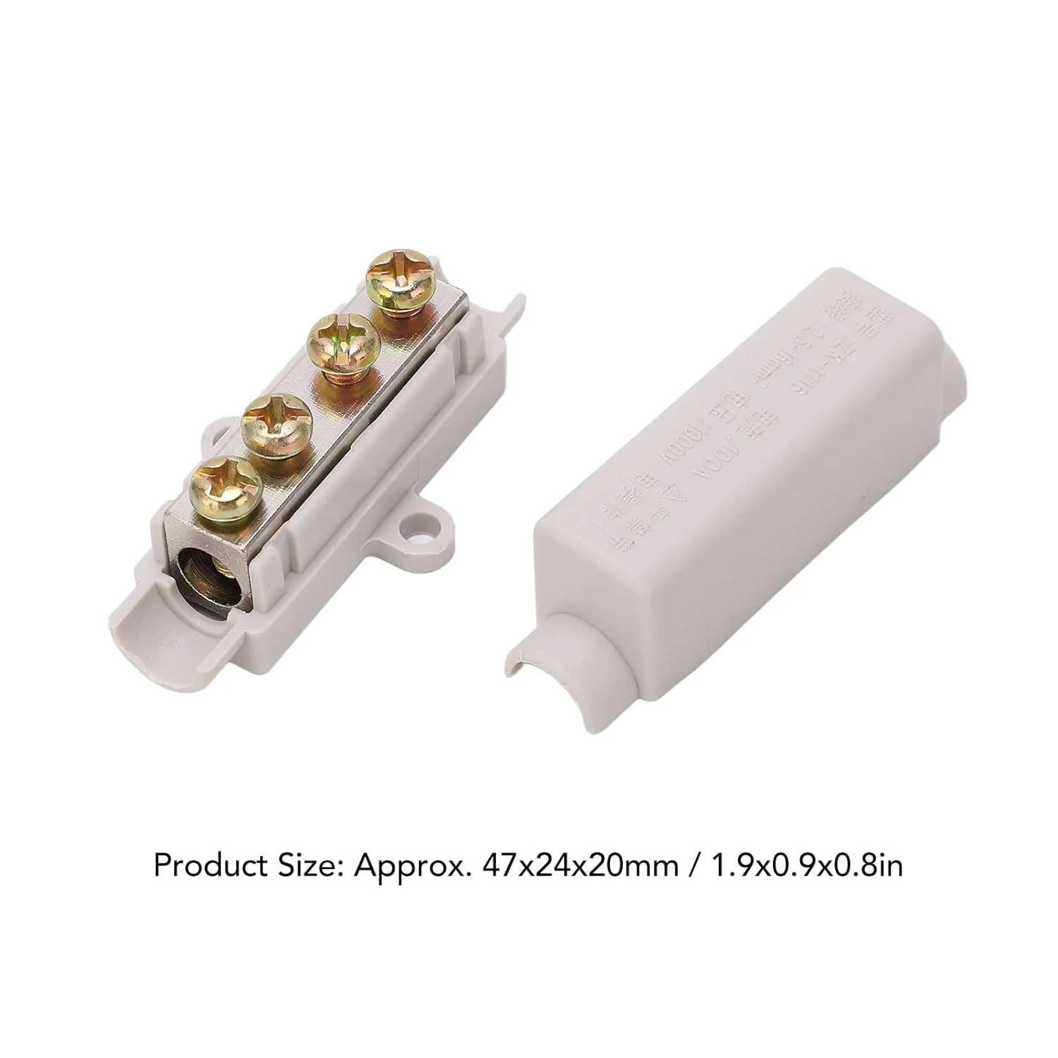 بلوک ترمینال رِنگو برای اتصال کابل سیم برق پرقدرت، 5 عدد کانکتور کابل سیم برق پرقدرت با تثبیت دو پیچ 100 آمپر 1000 ولت خود خاموش شونده برای سیم کشی کنتور