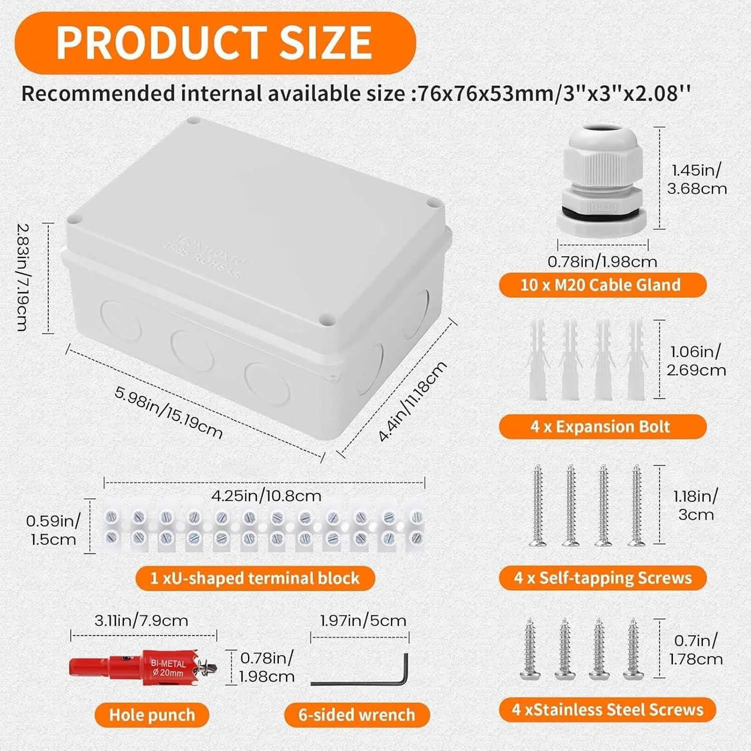 جعبه تقسیم بیرونی، جعبه اتصال ضد آب | محافظ با پیچ برای برقکاران، زیرزمین های داخلی، نورپردازی استخر، باغ، محوطه سازی، حیاط خلوت و پاسیو جعبه تقسیم بیرونی، جعبه اتصال ضد آب | محافظ با پیچ برای برقکاران، زیرزمین های داخلی، نورپردازی استخر، باغ، محوطه سازی، حیاط خلوت و پاسیو