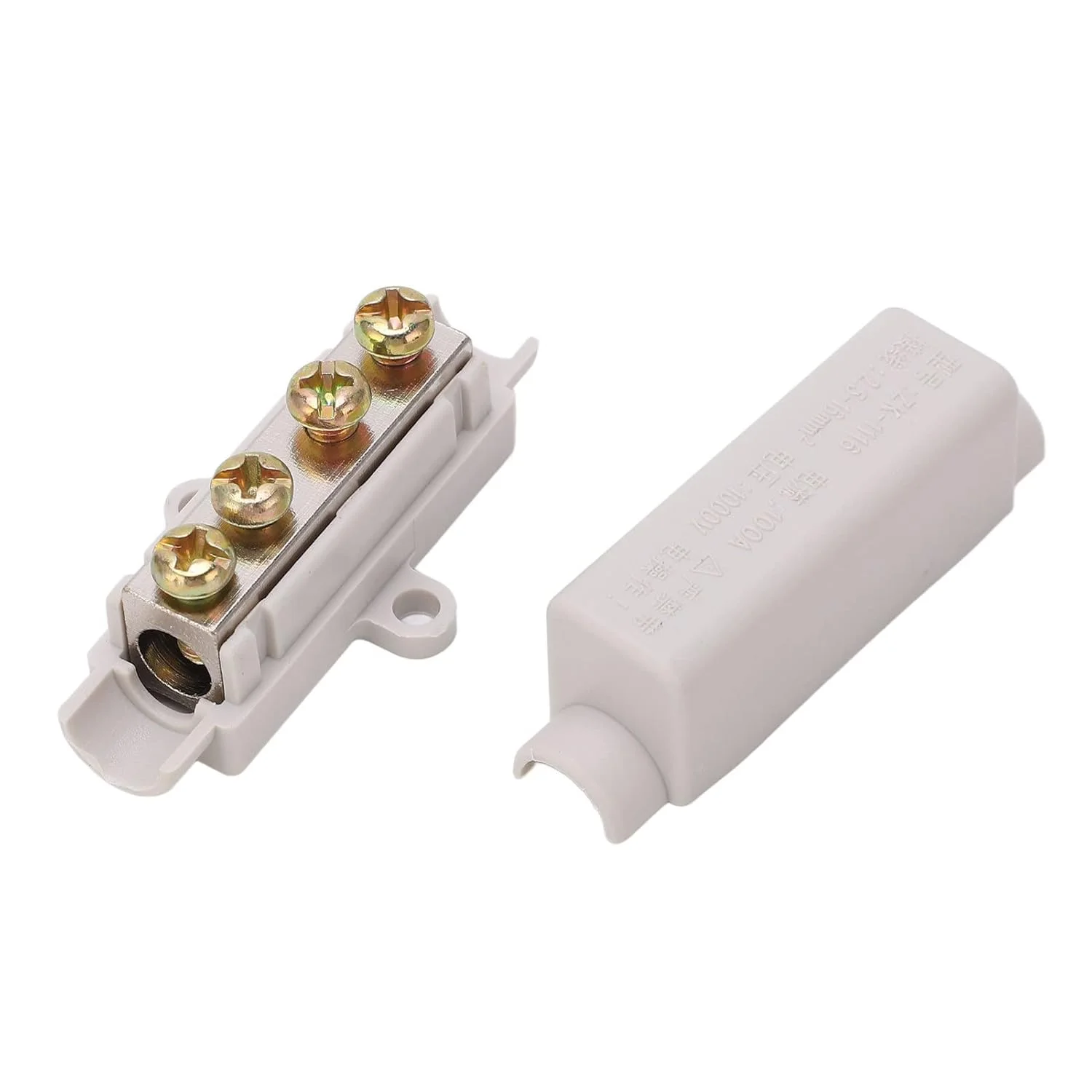 بلوک ترمینال رِنگو برای اتصال کابل سیم برق پرقدرت، 5 عدد کانکتور کابل سیم برق پرقدرت با تثبیت دو پیچ 100 آمپر 1000 ولت خود خاموش شونده برای سیم کشی کنتور