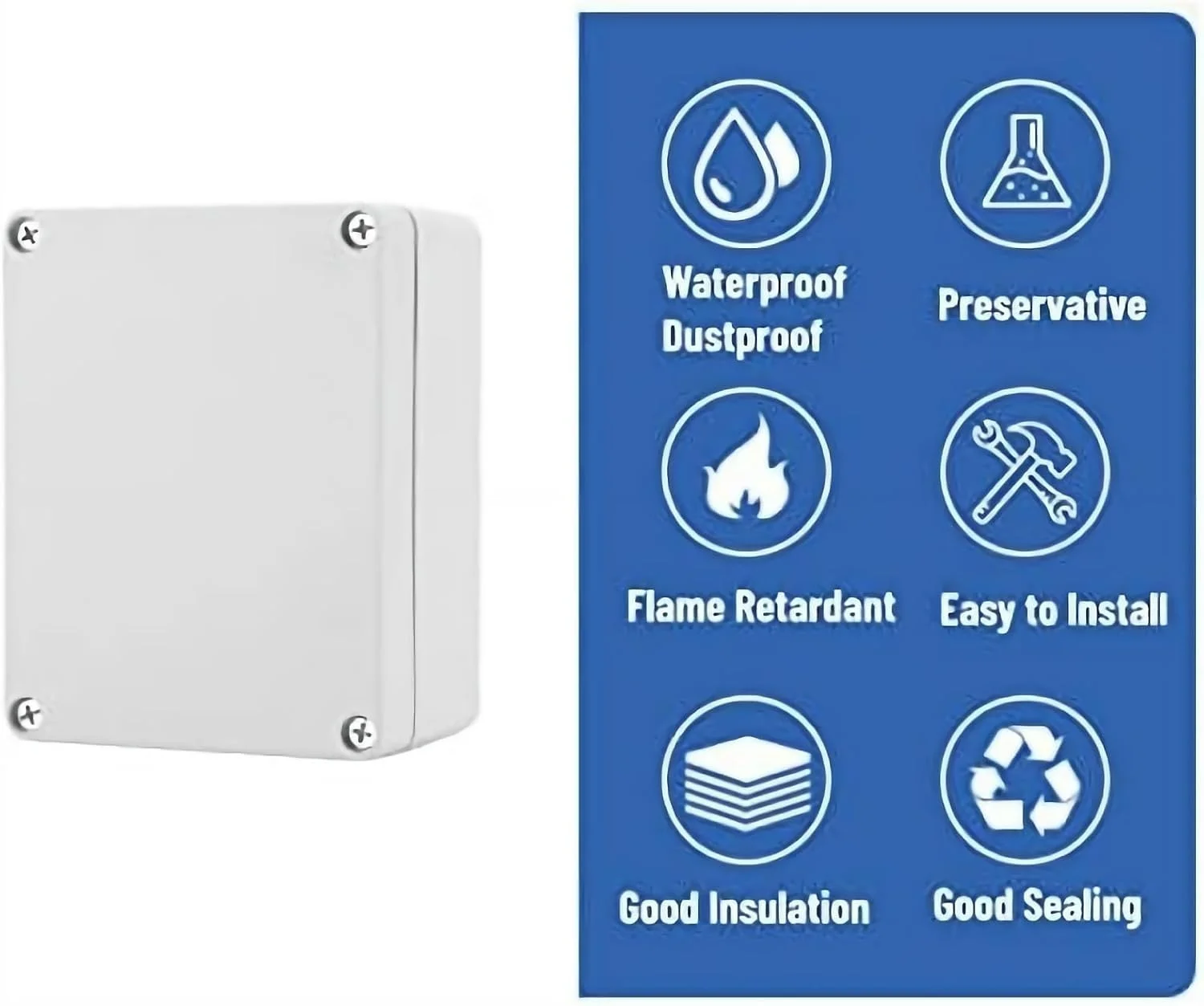 جعبه تقسیم برق ضد آب IP65 ABS، محفظه جعبه پروژه الکتریکی، مناسب برای تجهیزات الکتریکی، ارتباطات و آتش نشانی داخلی و خارجی (115 * 90 * 55 میلی متر) جعبه تقسیم برق ضد آب IP65 ABS، محفظه جعبه پروژه الکتریکی، مناسب برای تجهیزات الکتریکی، ارتباطات و آتش نشانی داخلی و خارجی (115 * 90 * 55 میلی متر)
