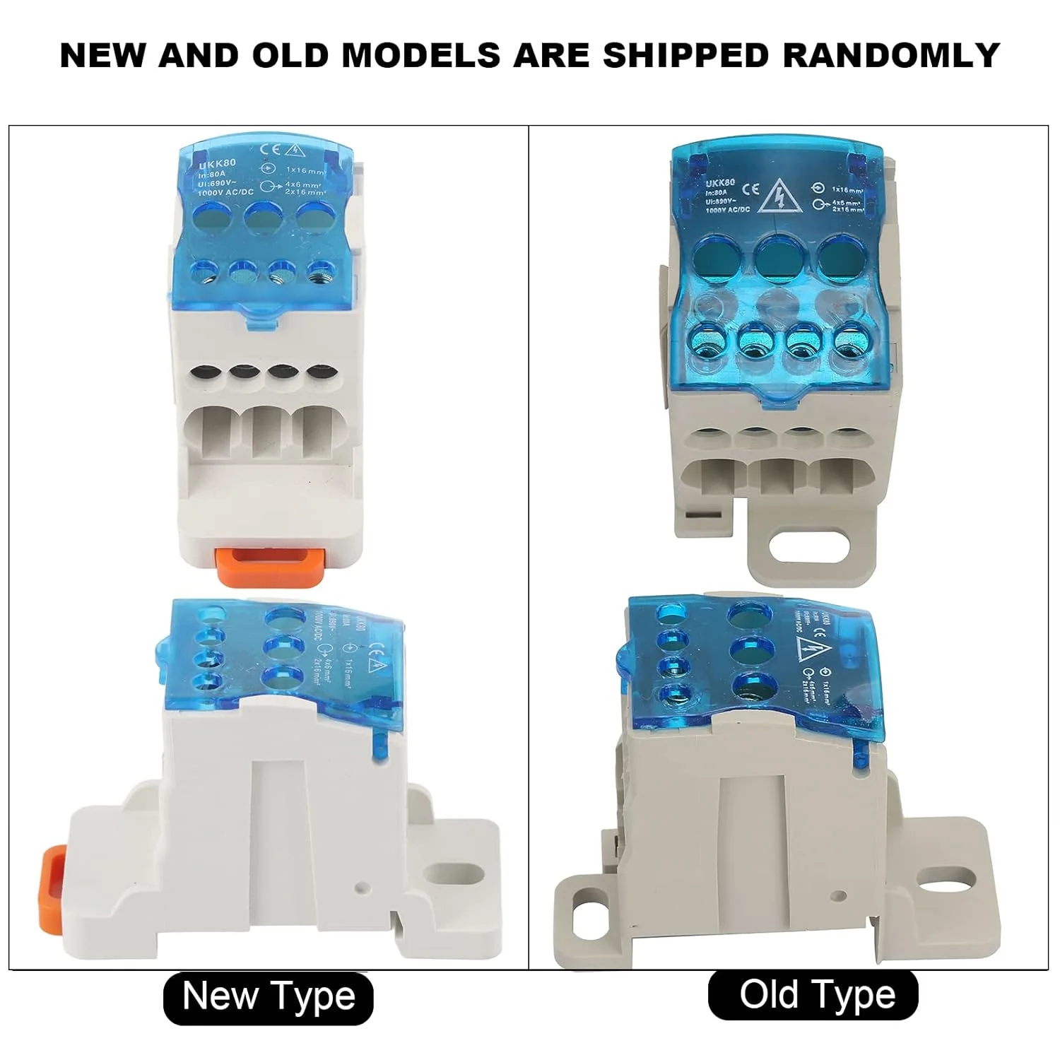 جعبه تقسیم بلوک ترمینال، کانکتور سیم برق UKK-80A، جریان نامی 80 آمپر برای کابینت های توزیع برق، ریل ها