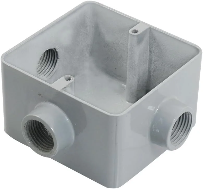 جعبه اتصال فلزی سه سوراخه توکار سیم کشی مدار خانگی Aexit G1/2 اینچ (ترمینال، اتصال دهنده) (34ry87qf367)