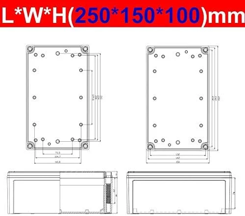 جعبه اتصال بیرونی DLRSET، 1 عدد جعبه اتصال ضد آب 250x150x100، محفظه پلاستیکی بیرونی اتصال الکتریکی، جعبه پروژه الکترونیکی DIY جعبه اتصال بیرونی DLRSET، 1 عدد جعبه اتصال ضد آب 250x150x100، محفظه پلاستیکی بیرونی اتصال الکتریکی، جعبه پروژه الکترونیکی DIY