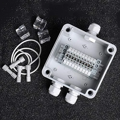 جعبه اتصال بیرونی DLRSET، 1 ورودی 2 خروجی IP66 ABS ضد آب، جعبه تقسیم برقی DIY اتصال سیم با UK2.5B جعبه اتصال بیرونی DLRSET، 1 ورودی 2 خروجی IP66 ABS ضد آب، جعبه تقسیم برقی DIY اتصال سیم با UK2.5B