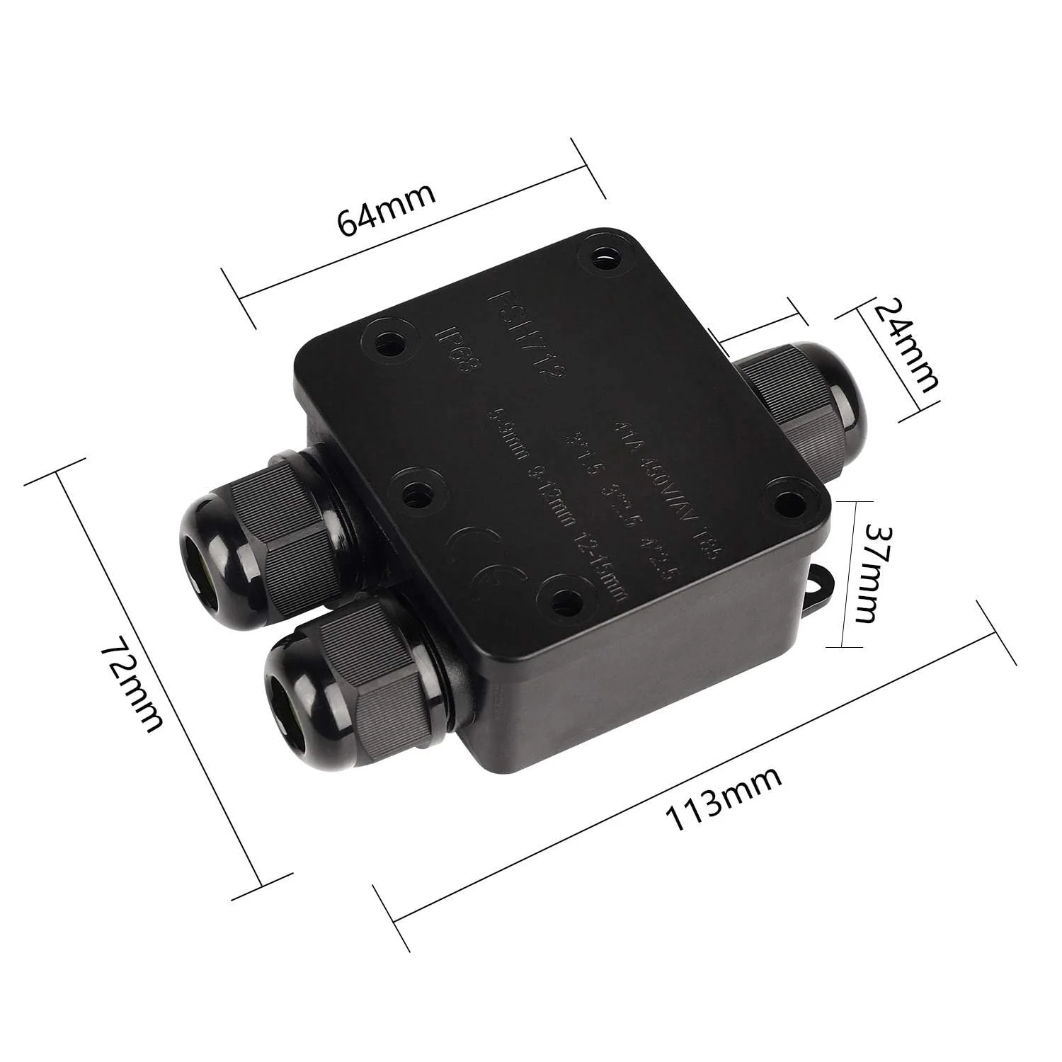 جعبه اتصال ضد آب COOLWEST IP68، اتصالات کابل 3 طرفه در فضای باز با جعبه اتصال الکتریکی اتصال سیم PG13.5 برای کابل با قطر 5-12 میلی متر جعبه اتصال ضد آب COOLWEST IP68، اتصالات کابل 3 طرفه در فضای باز با جعبه اتصال الکتریکی اتصال سیم PG13.5 برای کابل با قطر 5-12 میلی متر