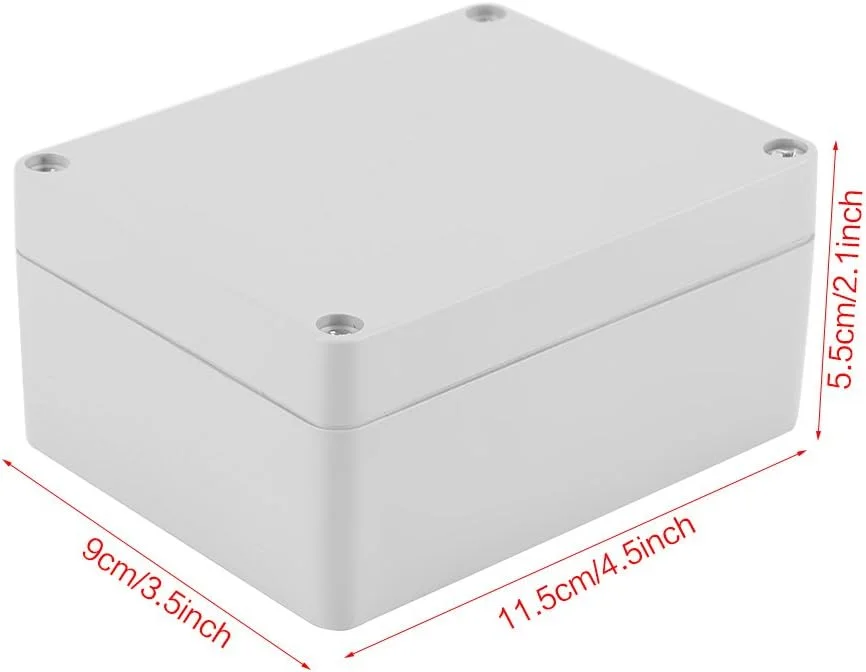 جعبه تقسیم برق ضد آب Hlyjoon IP65 ABS، جعبه ابزار الکتریکی با درب لولایی، محفظه پلاستیکی PVC قابل انطباق برای فضای باز (115 * 90 * 55 میلی متر / 4.52 * 3.54 * 2.16 اینچ)