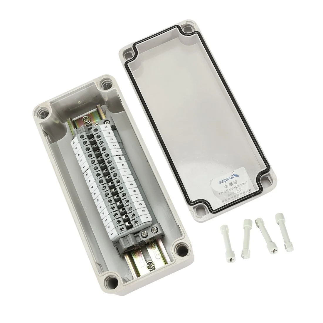 جعبه تقسیم ABS Aexit با ابعاد 180x80x70 میلی‌متر (انتقال)، حذف زباله، IP65، محفظه پروژه جهانی با 15 ترمینال UK (75ry547qf695)