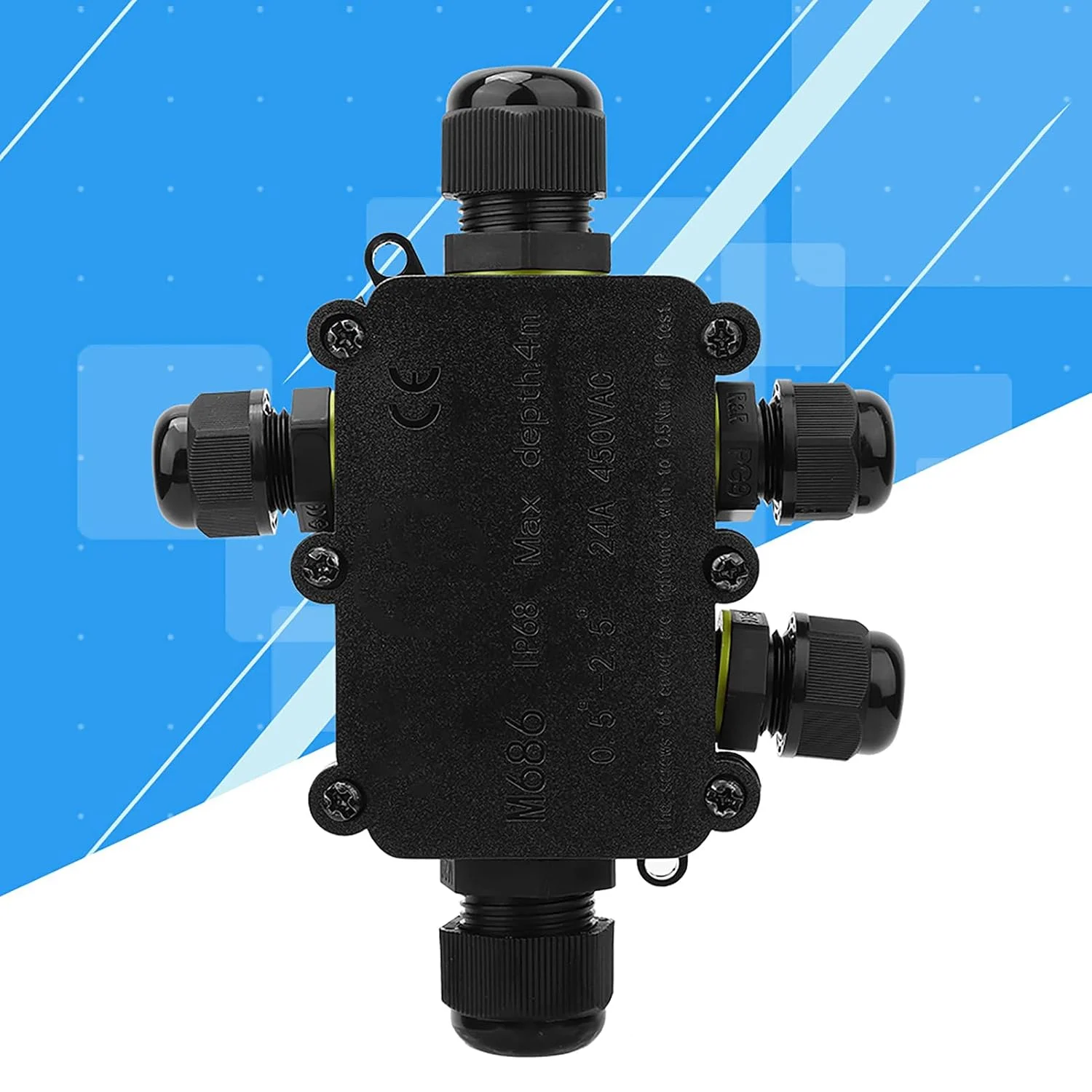 جعبه اتصال ضد آب Eujgoov IP68، جعبه اتصال الکتریکی زیر آب، محفظه پلاستیکی با 450VAC 24A T100 برای کارخانه ساختمانی باغ خانگی (پنج راهی) جعبه اتصال ضد آب Eujgoov IP68، جعبه اتصال الکتریکی زیر آب، محفظه پلاستیکی با 450VAC 24A T100 برای کارخانه ساختمانی باغ خانگی (پنج راهی)