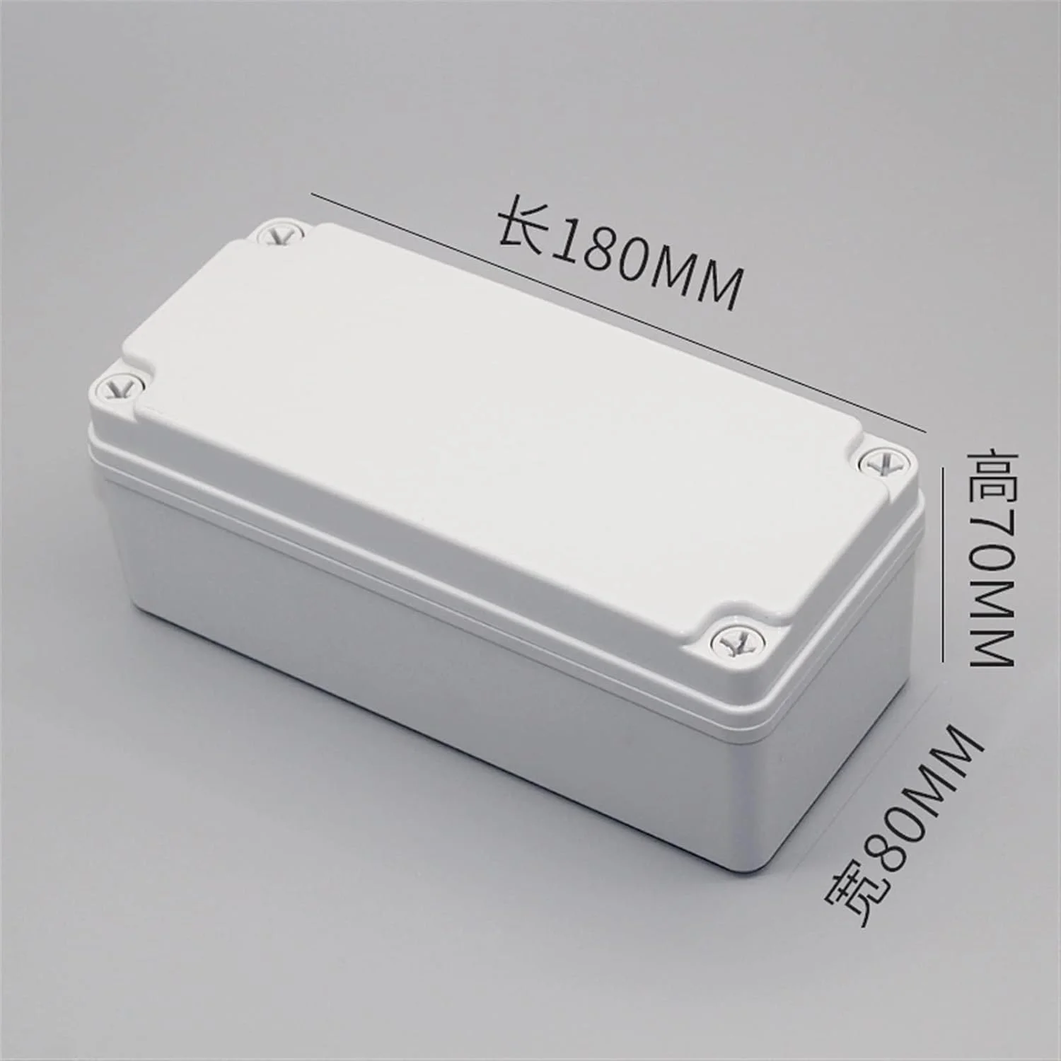 جعبه اتصال بیرونی DLRSET، 1 عدد جعبه اتصال پلاستیکی ضد آب ABS، محفظه های پوشش شفاف الکتریکی PCB با استاندارد IP68، اندازه 180x80x70 میلی متر، جعبه انشعاب کابل ضد آب (رنگ: خاکستری، اندازه: 180x80x70 میلی متر)