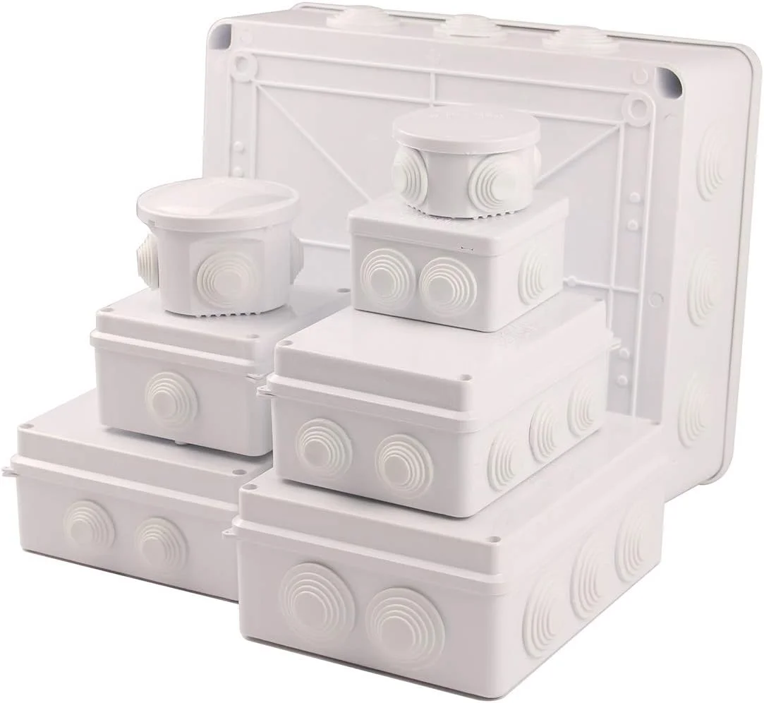 جعبه اتصال بیرونی DLRSET، پلاستیک ABS IP65 IP66 جعبه اتصال ضد آب جعبه اتصال الکتریکی DIY بیرونی جعبه انشعاب کابل (رنگ: 400x350x120mm)