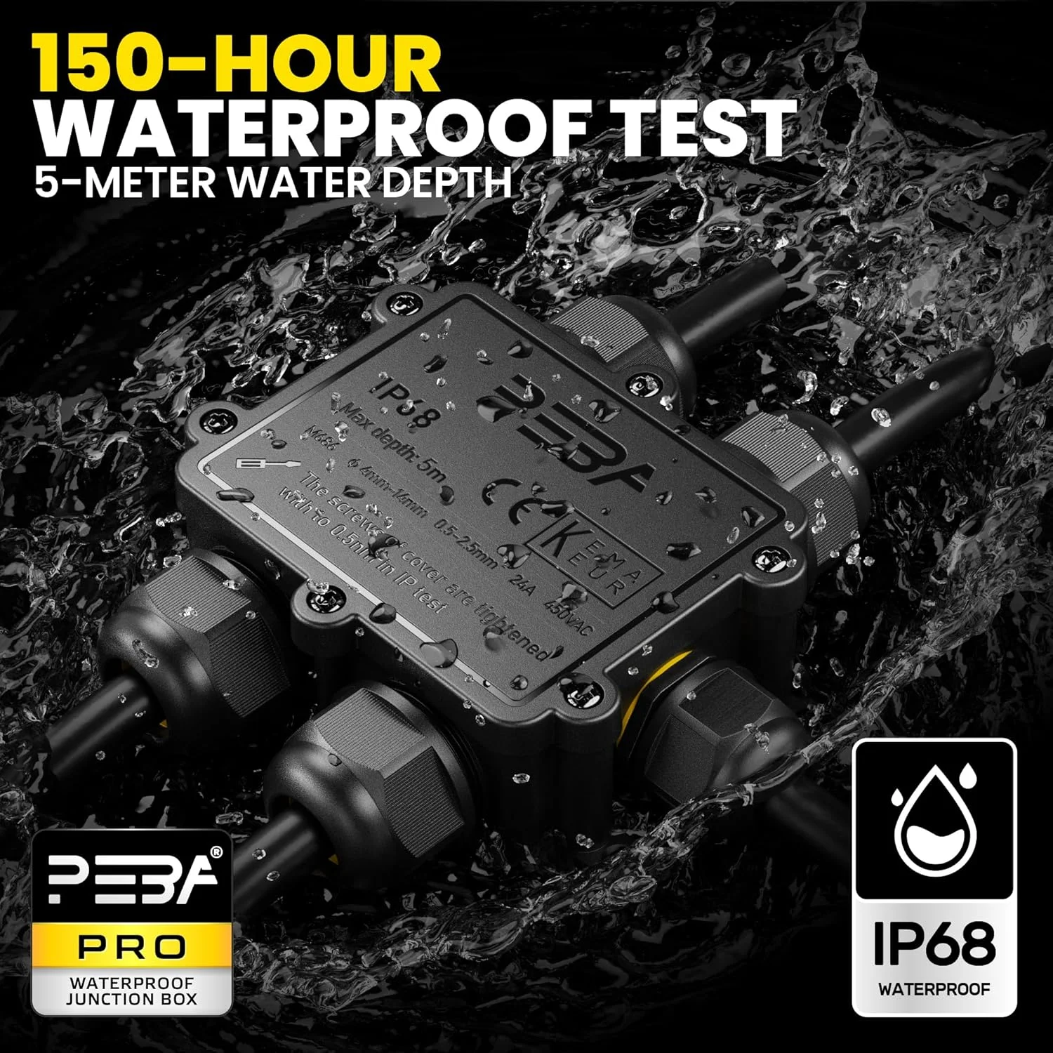 جعبه اتصال PEBA IP68، جعبه اتصال ضد آب، کانکتور کابل، جعبه ترمینال با قطر کابل Ø4mm-12mm و Ø4mm-14mm، 5 راه جعبه اتصال PEBA IP68، جعبه اتصال ضد آب، کانکتور کابل، جعبه ترمینال با قطر کابل Ø4mm-12mm و Ø4mm-14mm، 5 راه
