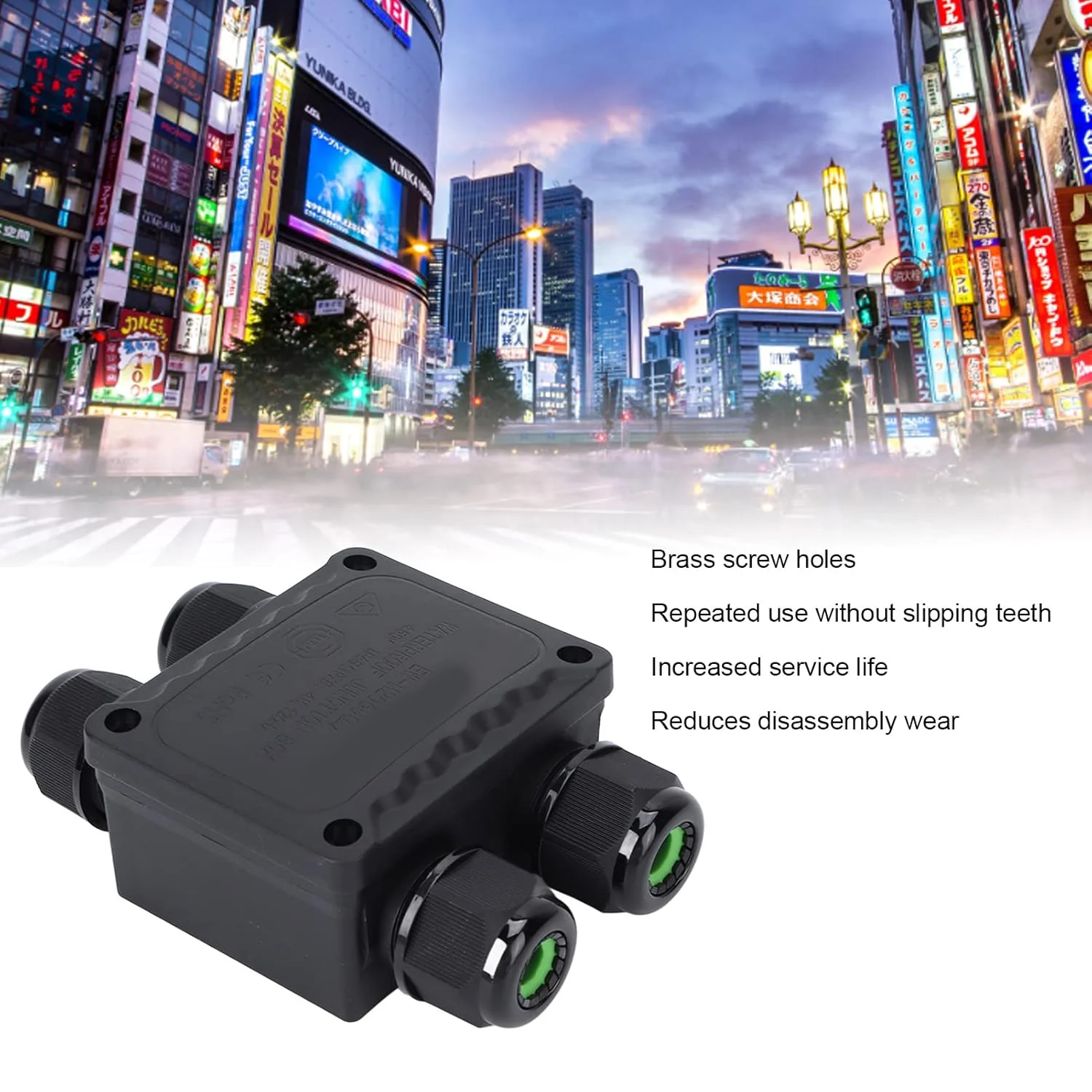 جعبه اتصال ضد آب IP68، جعبه اتصال الکتریکی حرفه ای 4 طرفه برای مهندسی زیر آب، اتصال برق LED در فضای باز، چراغ خیابانی، چراغ باغ، نورافکن های فضای باز، PA66 سیلیکونی بادوام