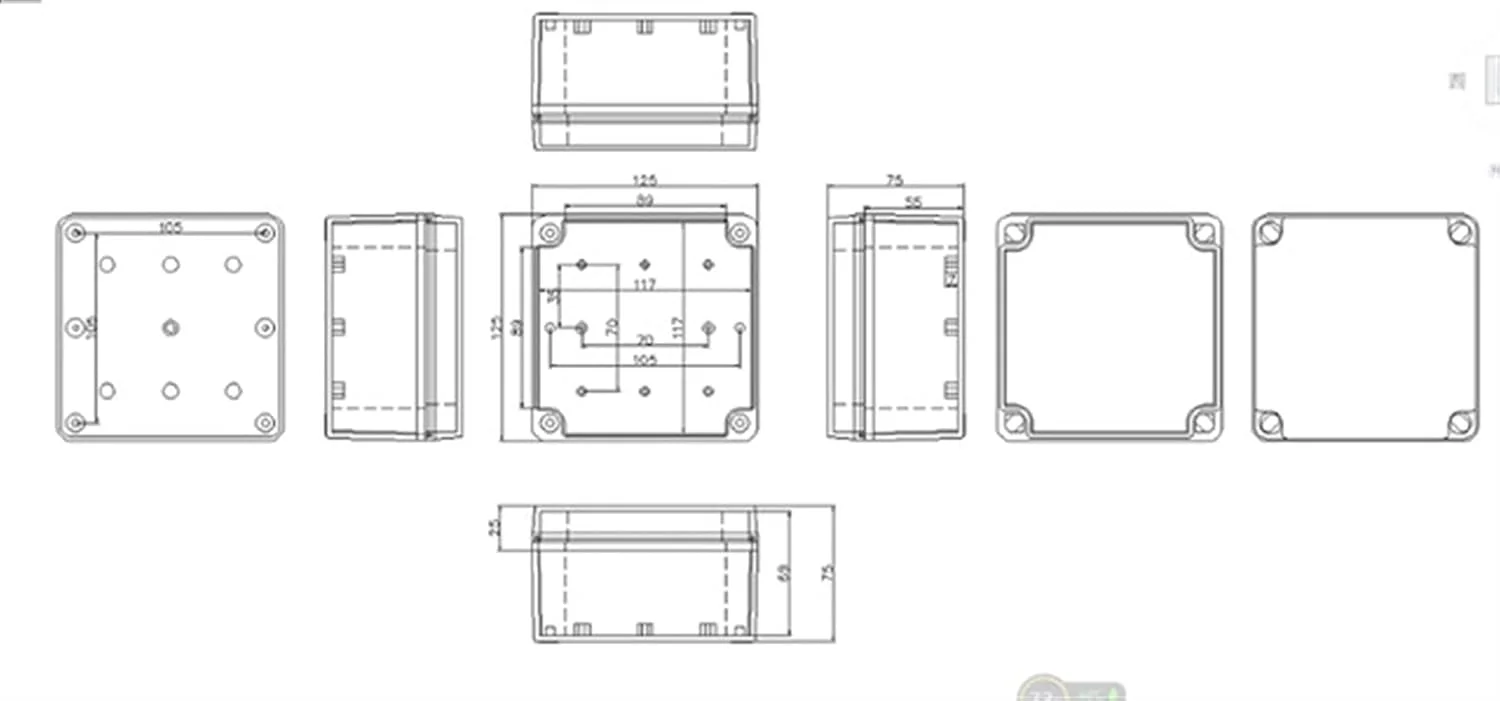 جعبه تقسیم بیرونی، 1 عدد جعبه تقسیم ضد آب IP67 با پوشش شفاف، جعبه ابزار الکتریکی DIY، محفظه پلاستیکی ABS، جعبه ابزار بیرونی برای PCB (رنگ: 125x125x75mm)