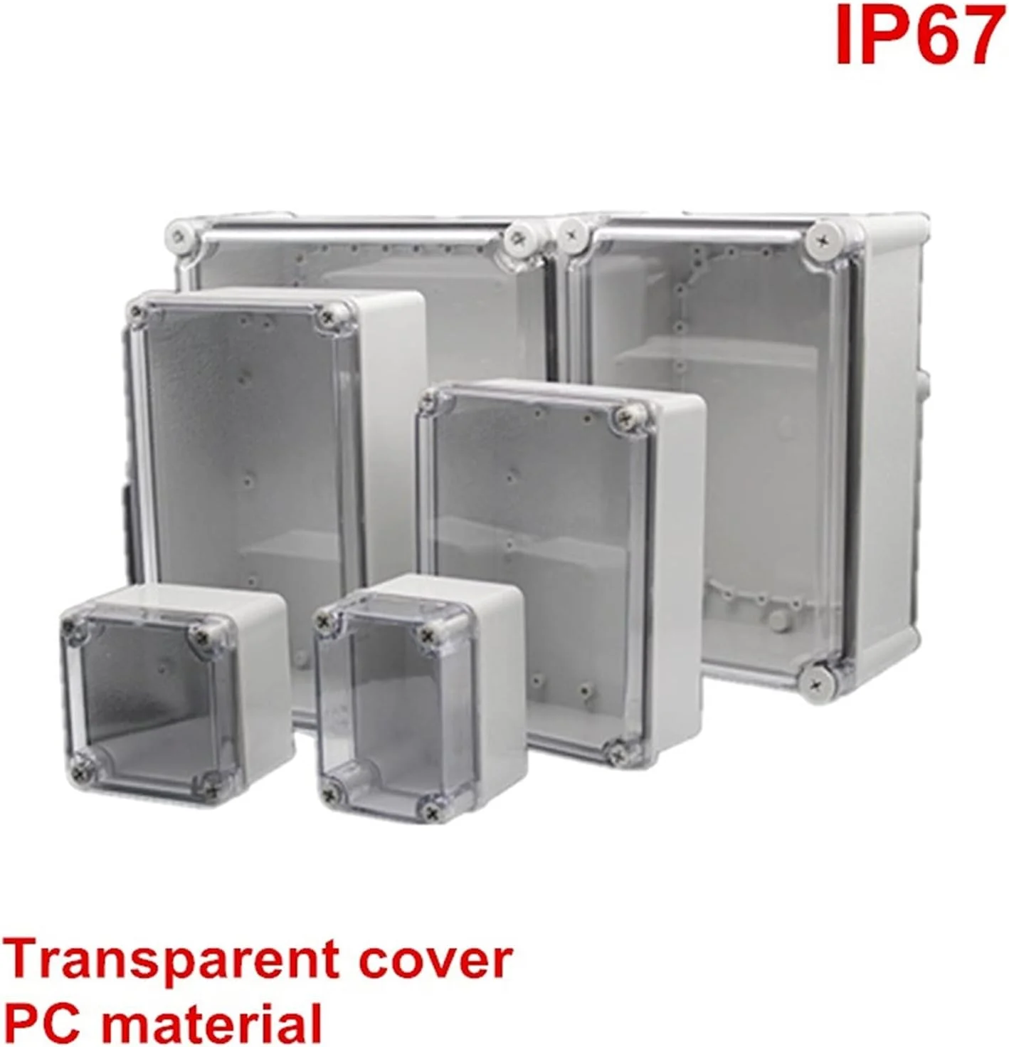جعبه تقسیم بیرونی، 1 عدد جعبه تقسیم ضد آب IP67 با پوشش شفاف، جعبه ابزار الکتریکی DIY، محفظه پلاستیکی ABS، جعبه ابزار بیرونی برای PCB (رنگ: 125x125x75mm)