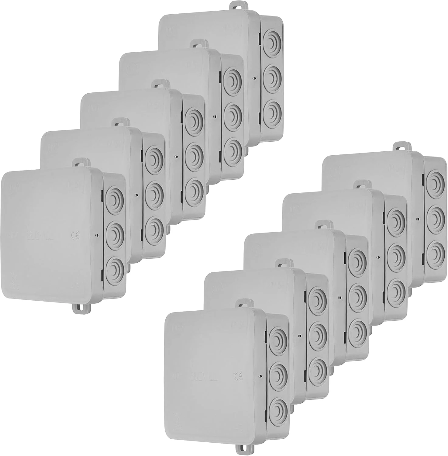جعبه تقسیم Rev Ritter IP54 0518429777، ابعاد 75x75 میلی‌متر، بدون ترمینال، بسته‌ 10 عددی
