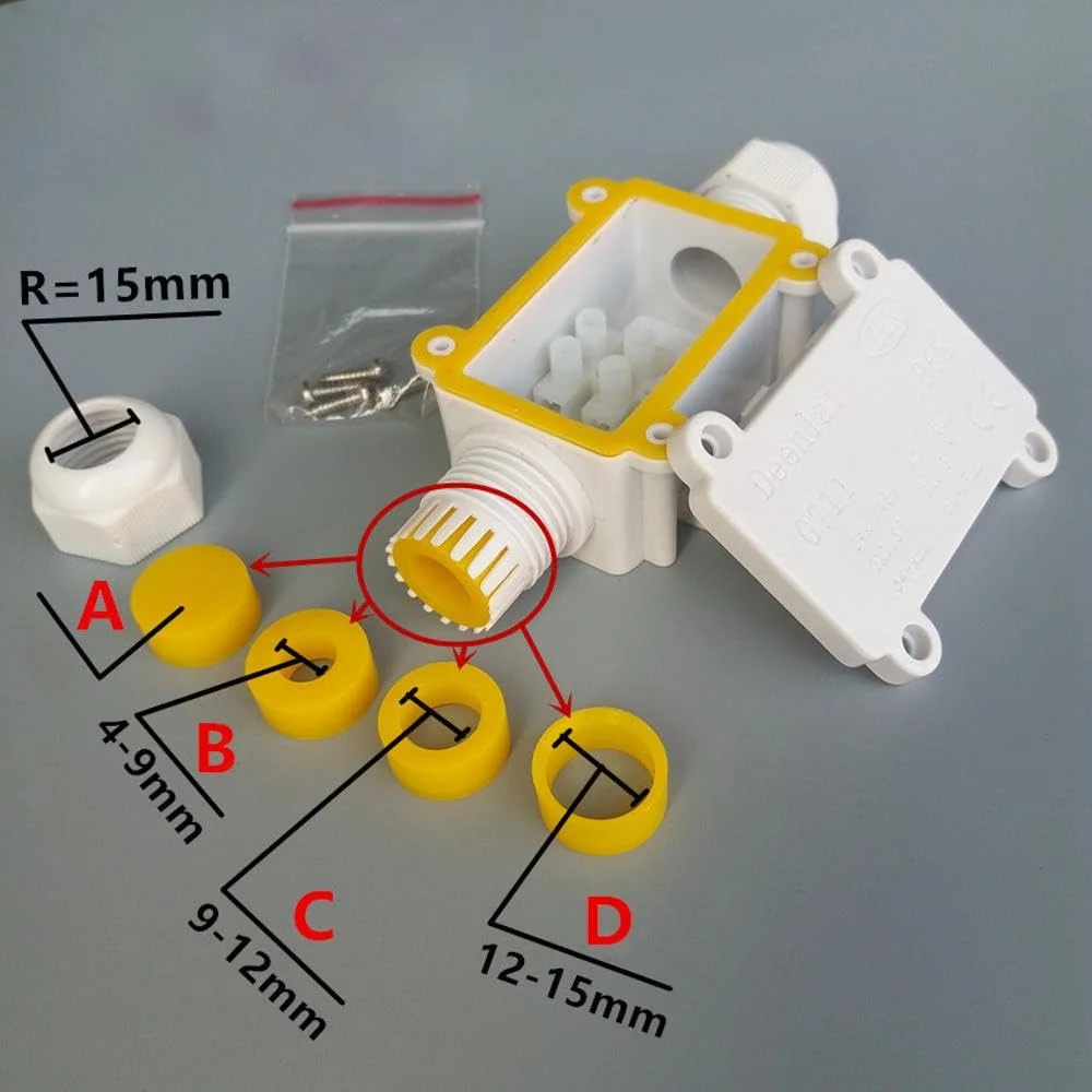 جعبه اتصال ضد آب IP68 یک عددی، جعبه اتصال برقی 2 طرفه برای فضای باز، محدوده سیم 4-9 میلی متر و 9-15 میلی متر (سفید) جعبه اتصال ضد آب IP68 یک عددی، جعبه اتصال برقی 2 طرفه برای فضای باز، محدوده سیم 4-9 میلی متر و 9-15 میلی متر (سفید)