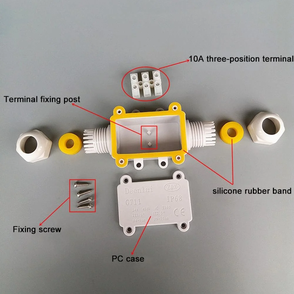 جعبه اتصال ضد آب IP68 یک عددی، جعبه اتصال برقی 2 طرفه برای فضای باز، محدوده سیم 4-9 میلی متر و 9-15 میلی متر (سفید) جعبه اتصال ضد آب IP68 یک عددی، جعبه اتصال برقی 2 طرفه برای فضای باز، محدوده سیم 4-9 میلی متر و 9-15 میلی متر (سفید)