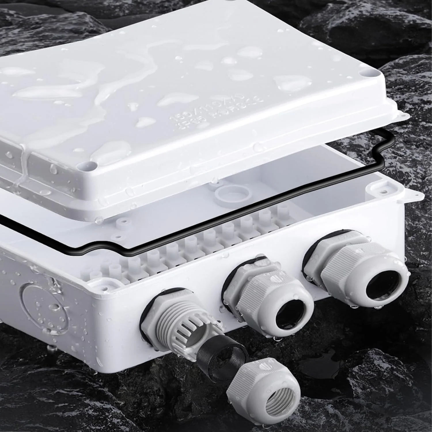 جعبه اتصال برق ضد آب | جعبه پروژه الکتریکی ضد آب داخلی | پوشش لولایی ضد گرد و غبار برای زیرزمین، عرشه، دروازه، دوربین های امنیتی، حیاط خلوت، بالکن، پاسیو، باغ، محوطه سازی