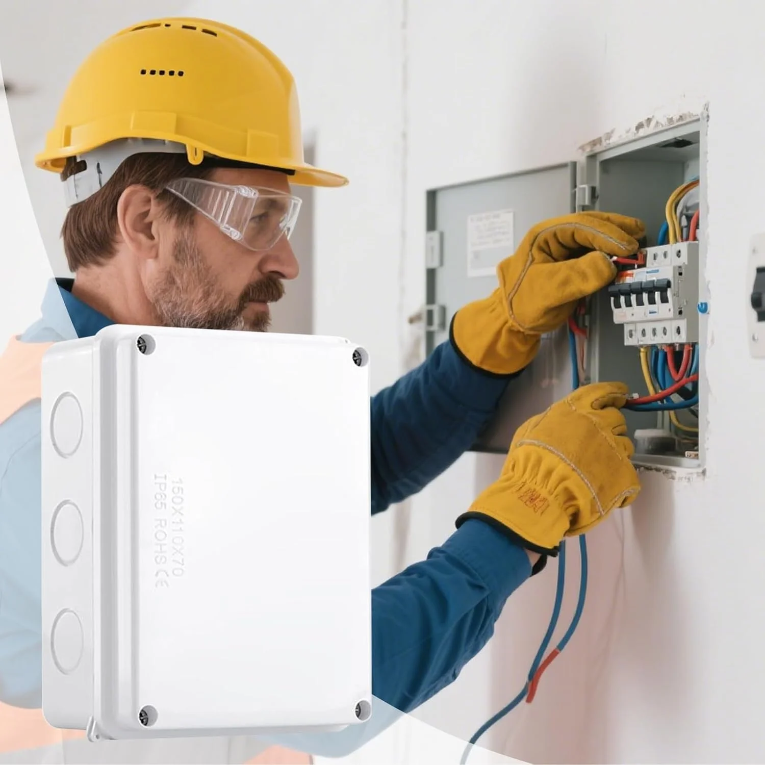 جعبه اتصال برق ضد آب | جعبه پروژه الکتریکی ضد آب داخلی | پوشش لولایی ضد گرد و غبار برای زیرزمین، عرشه، دروازه، دوربین های امنیتی، حیاط خلوت، بالکن، پاسیو، باغ، محوطه سازی