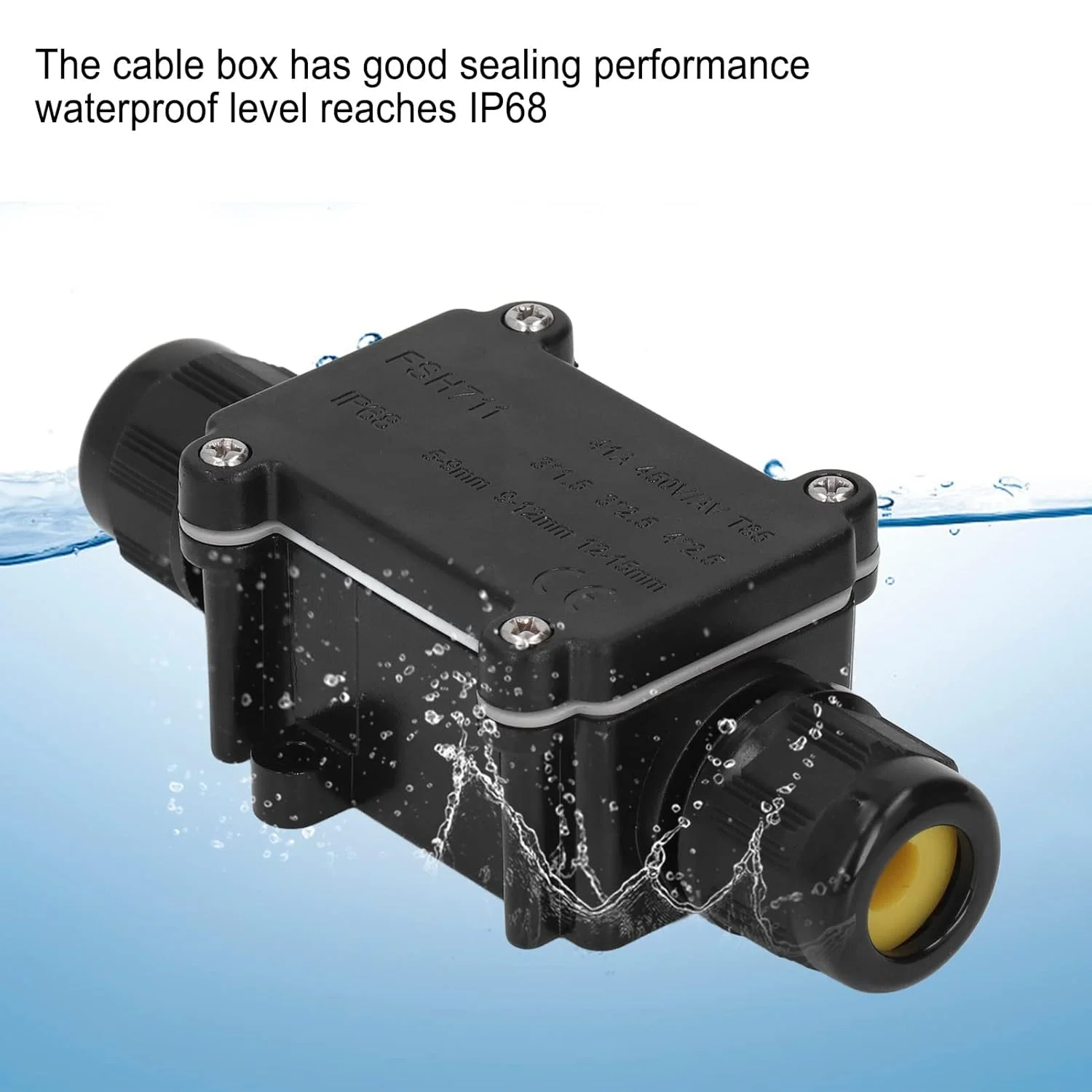 جعبه تقسیم ضد آب IP68، اتصال دهنده الکتریکی 3 طرفه در فضای باز، جنس PC برای نصب سیم کشی برق، تعمیر سیم کشی، توسعه چراغ های LED، چراغ های خیابانی