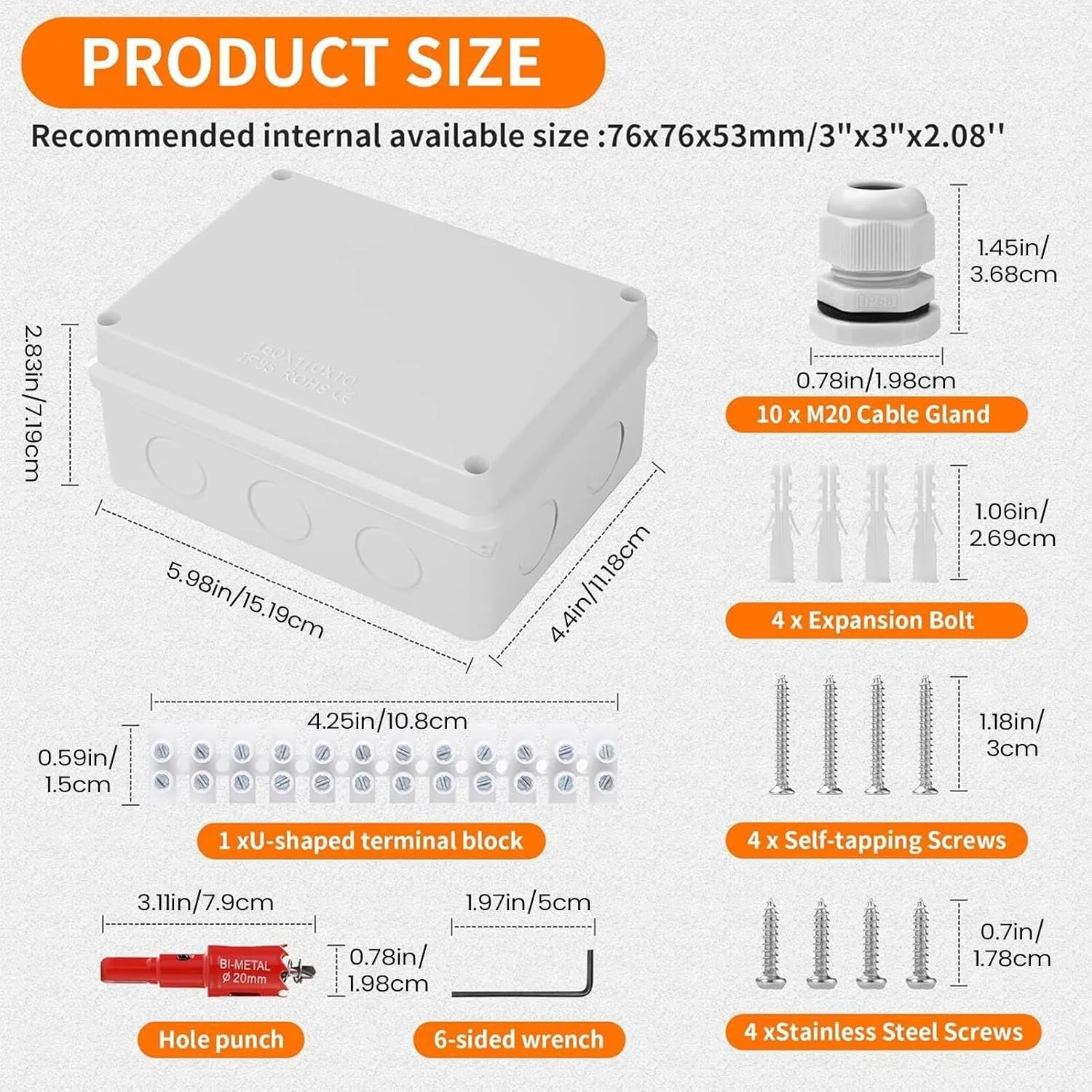 جعبه اتصال ضد آب - جعبه پروژه الکتریکی ضد آب داخلی | پوشش لولایی مهر و موم شده برای زیرزمین ها، استخر، محوطه سازی، پاسیو، دروازه، حیاط های داخلی، باغبان ها، برقکارها
