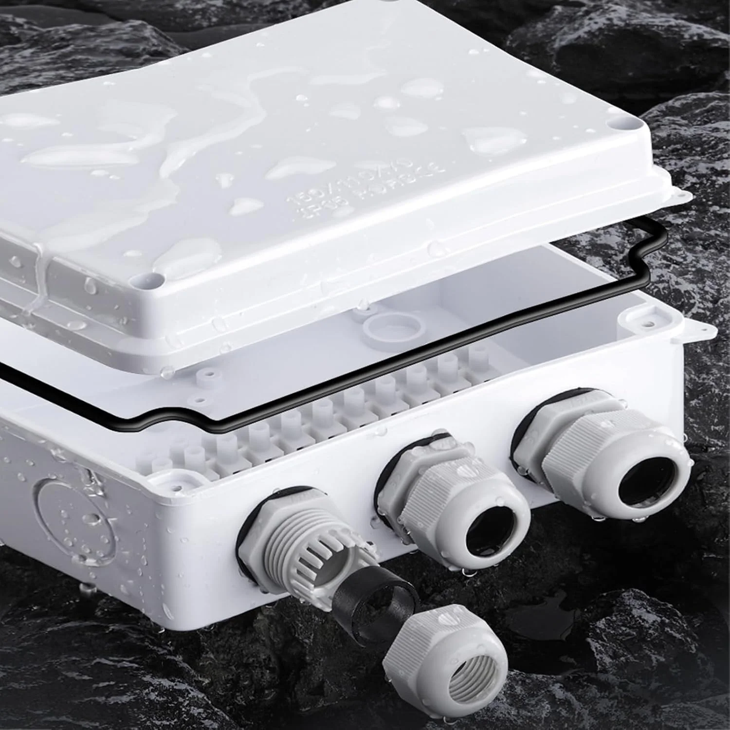 جعبه اتصال ضد آب - جعبه پروژه الکتریکی ضد آب داخلی | پوشش لولایی مهر و موم شده برای زیرزمین ها، استخر، محوطه سازی، پاسیو، دروازه، حیاط های داخلی، باغبان ها، برقکارها