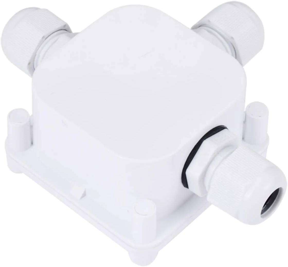 جعبه تقسیم بیرونی، 1 عدد IP68 3 سیم جعبه ترمینال اتصال ضد آب محافظ کابل اتصالات ساختمان برای اتصالات روشنایی بیرونی (رنگ: سفید) جعبه تقسیم بیرونی، 1 عدد IP68 3 سیم جعبه ترمینال اتصال ضد آب محافظ کابل اتصالات ساختمان برای اتصالات روشنایی بیرونی (رنگ: سفید)