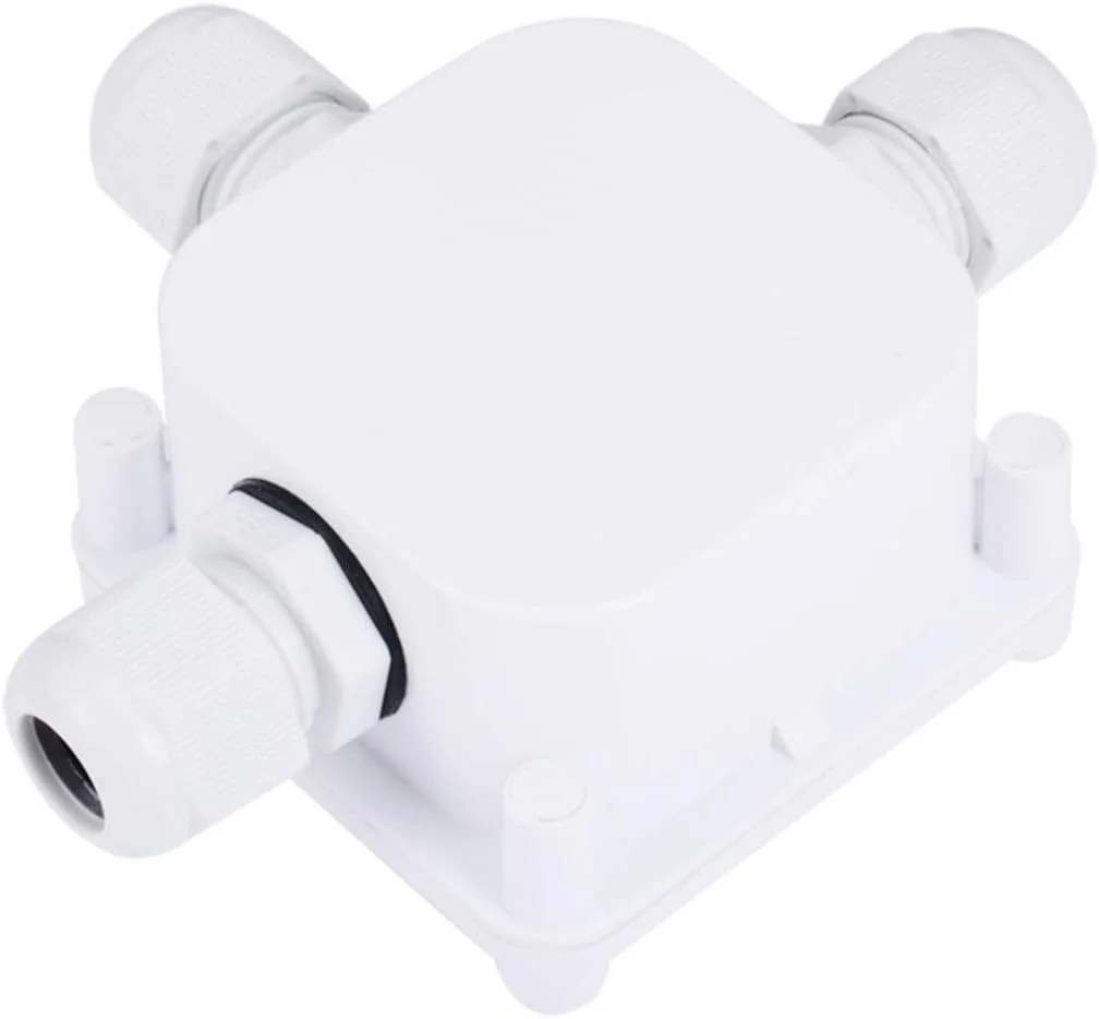 جعبه تقسیم بیرونی، 1 عدد IP68 3 سیم جعبه ترمینال اتصال ضد آب محافظ کابل اتصالات ساختمان برای اتصالات روشنایی بیرونی (رنگ: سفید)