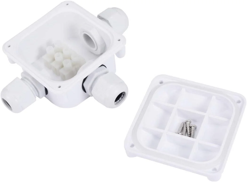 جعبه تقسیم بیرونی، 1 عدد IP68 3 سیم جعبه ترمینال اتصال ضد آب محافظ کابل اتصالات ساختمان برای اتصالات روشنایی بیرونی (رنگ: سفید)