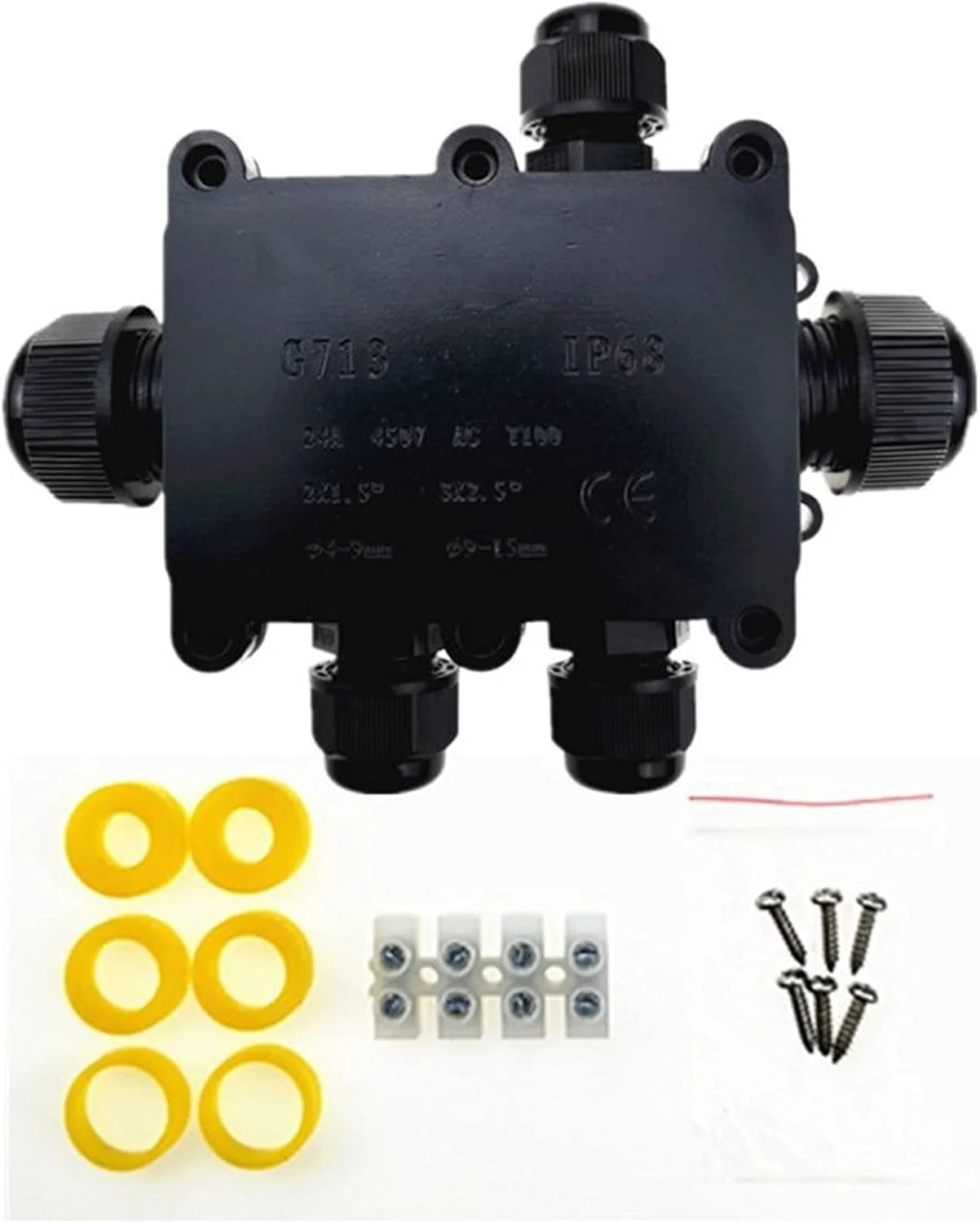 جعبه اتصال بیرونی، 1 عدد جعبه اتصال، جعبه اتصال الکتریکی پلاستیکی چند راهه بیرونی ضد آب IP68، محافظ اتصال دهنده سیم کابل (رنگ: 5) جعبه اتصال بیرونی، 1 عدد جعبه اتصال، جعبه اتصال الکتریکی پلاستیکی چند راهه بیرونی ضد آب IP68، محافظ اتصال دهنده سیم کابل (رنگ: 5)