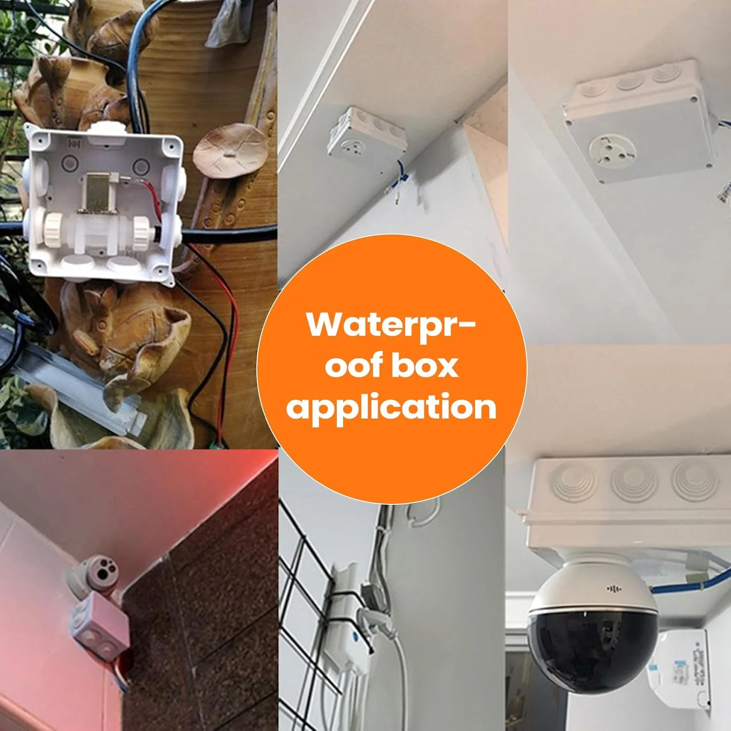جعبه اتصال ضد آب - جعبه اتصال الکتریکی ضد آب بیرونی | پوشش لولایی ضد گرد و غبار برای زیرزمین، عرشه، دروازه، دوربین های امنیتی، حیاط خلوت، بالکن، پاسیو، باغ، محوطه سازی