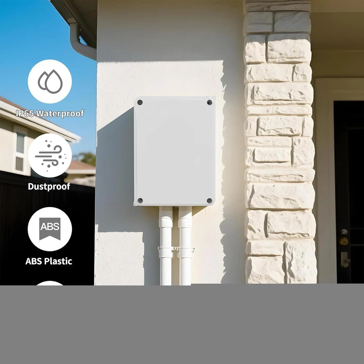 جعبه اتصال برق ضد آب - محفظه ضد آب اتصالات کابل، پوشش لولایی ضد گرد و غبار برای زیرزمین، عرشه، دروازه، دوربین های امنیتی، حیاط خلوت، بالکن، پاسیو، باغ، محوطه سازی