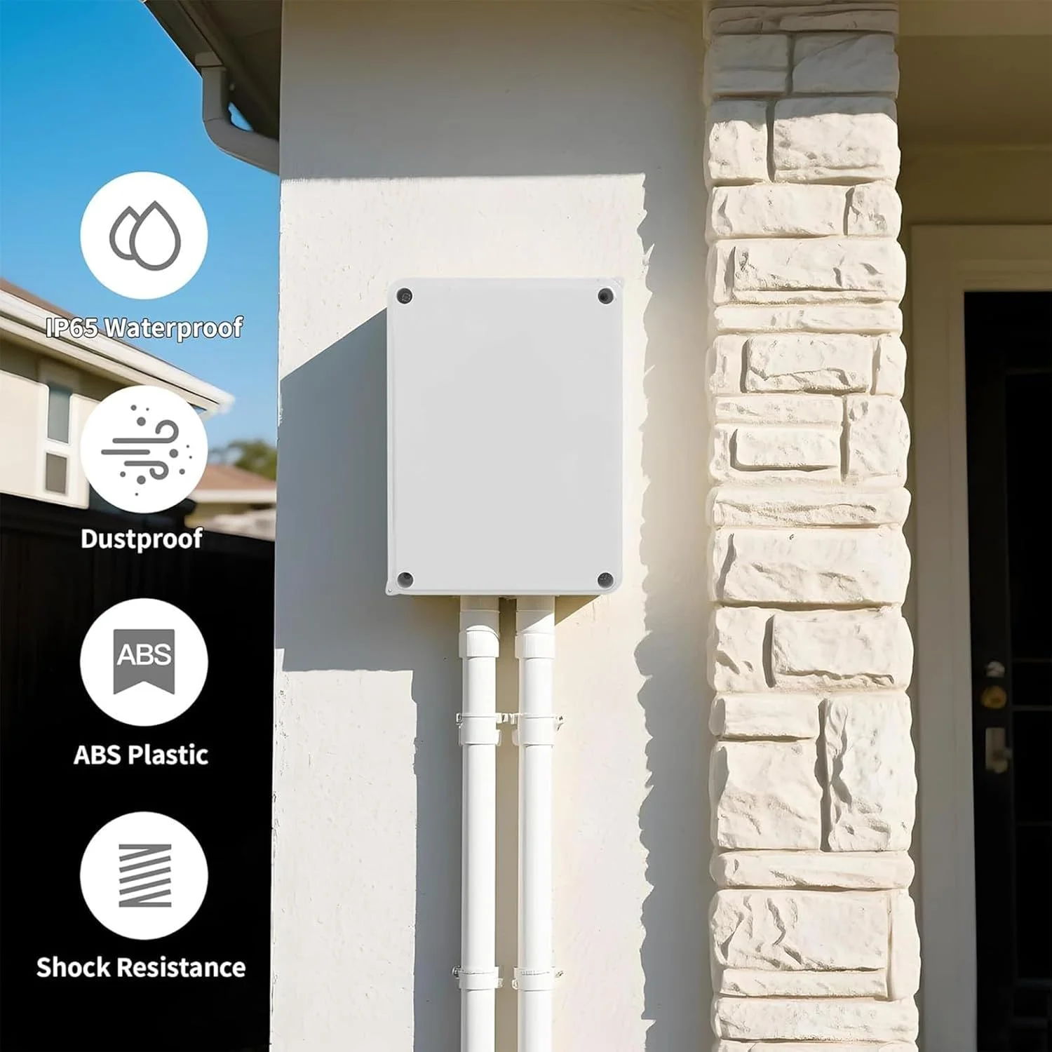 جعبه تقسیم برق ضد آب و هوا | جعبه اتصال ضد آب محفظه پروژه | محافظ ضد گرد و غبار برای زیرزمین های داخلی دوربین های امنیتی روشنایی حیاط خلوت محوطه سازی دیوار دروازه جعبه تقسیم برق ضد آب و هوا | جعبه اتصال ضد آب محفظه پروژه | محافظ ضد گرد و غبار برای زیرزمین های داخلی دوربین های امنیتی روشنایی حیاط خلوت محوطه سازی دیوار دروازه