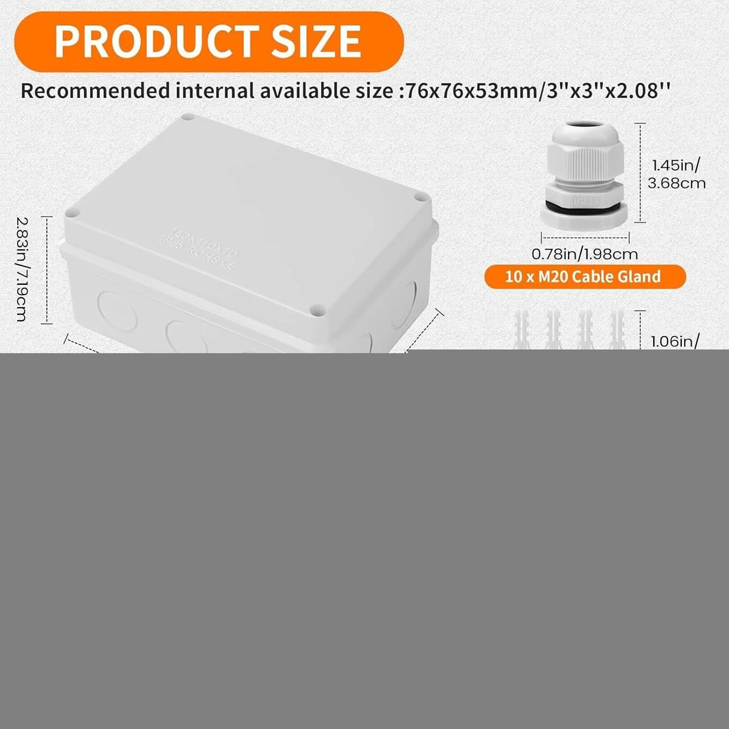 جعبه اتصال برق ضد آب - محفظه ضد آب اتصالات کابل، پوشش لولایی ضد گرد و غبار برای زیرزمین، عرشه، دروازه، دوربین های امنیتی، حیاط خلوت، بالکن، پاسیو، باغ، محوطه سازی