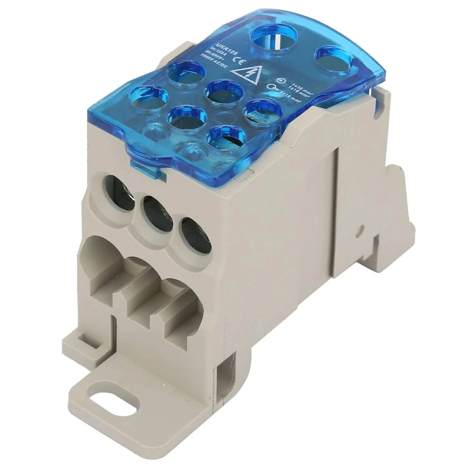 جعبه تقسیم بلوک ترمینال ریلی Din مدل SALUTUYA UKK-125A، اتصال دهنده سیم برق، جعبه اتصال برق جهانی با پوشش محافظ