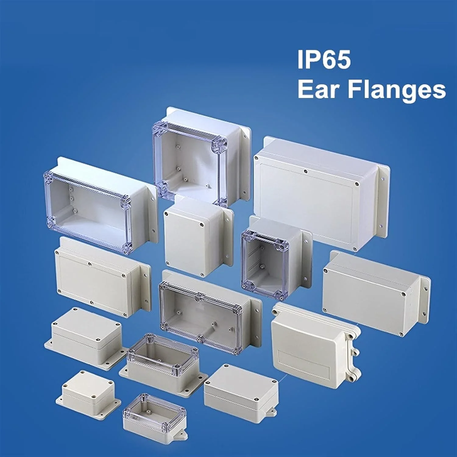 جعبه تقسیم بیرونی DLRSET، 1 عدد IP66 83 * 58 * 33 میلی متر جعبه ترمینال پلاستیکی ضد آب الکتریکی با فلنج محفظه پروژه برای PCB فضای باز (رنگ: خاکستری، اندازه: 115x90x55mm)