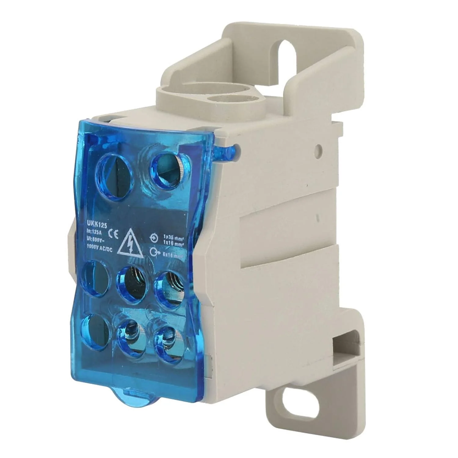جعبه تقسیم بلوک ترمینال ریلی Din مدل SALUTUYA UKK-125A، اتصال دهنده سیم برق، جعبه اتصال برق جهانی با پوشش محافظ