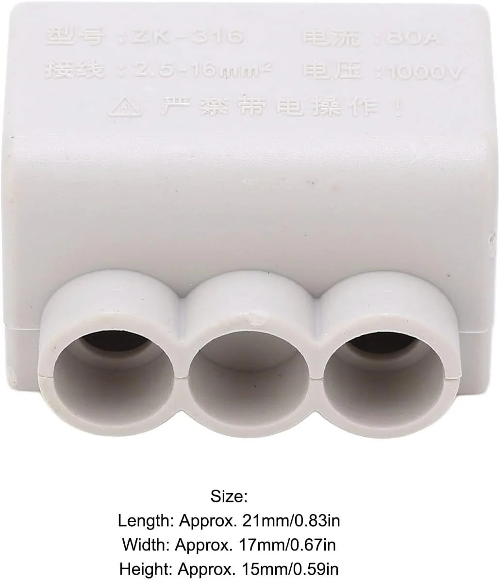 جعبه اتصال سیم برق ضد حریق بلوک ترمینال سریع برنجی با پیچ دوتایی 5 عددی 80 آمپر 1 به 2 برای آمپرمتر چراغ سقفی