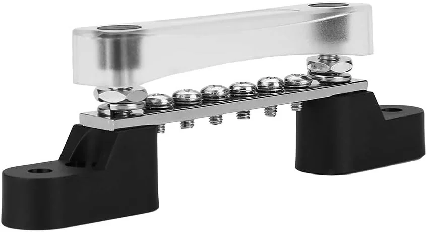 بلوک اتصال ترمینال الکتریکی 6 موقعیتی، شینه اتصال الکتریکی 100 آمپر 12 تا 48 ولت مناسب برای کامیون ها، کاروان ها، اتوبوس ها، قایق ها