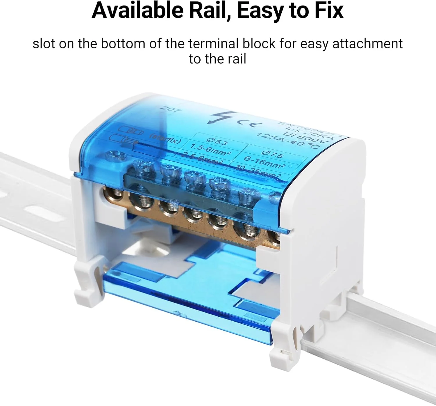 جعبه اتصال بلوک ترمینال Joleritc، جعبه اتصال تک فاز دو سطحی 207، جعبه توزیع ترمینال ریلی Din با جعبه محافظ توزیع پوشش شفاف